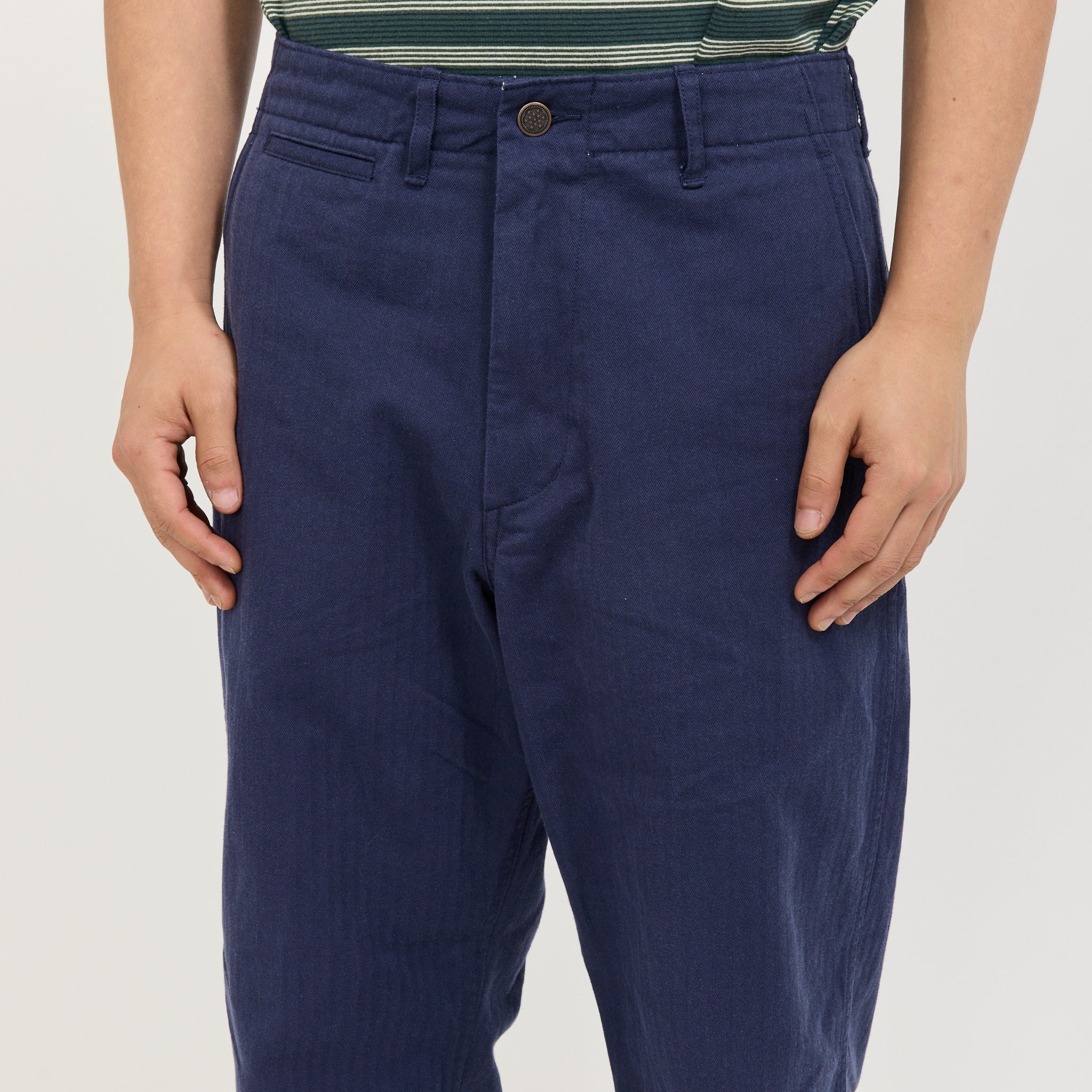 MIL Trousers Herringbone Navy | Maplestore