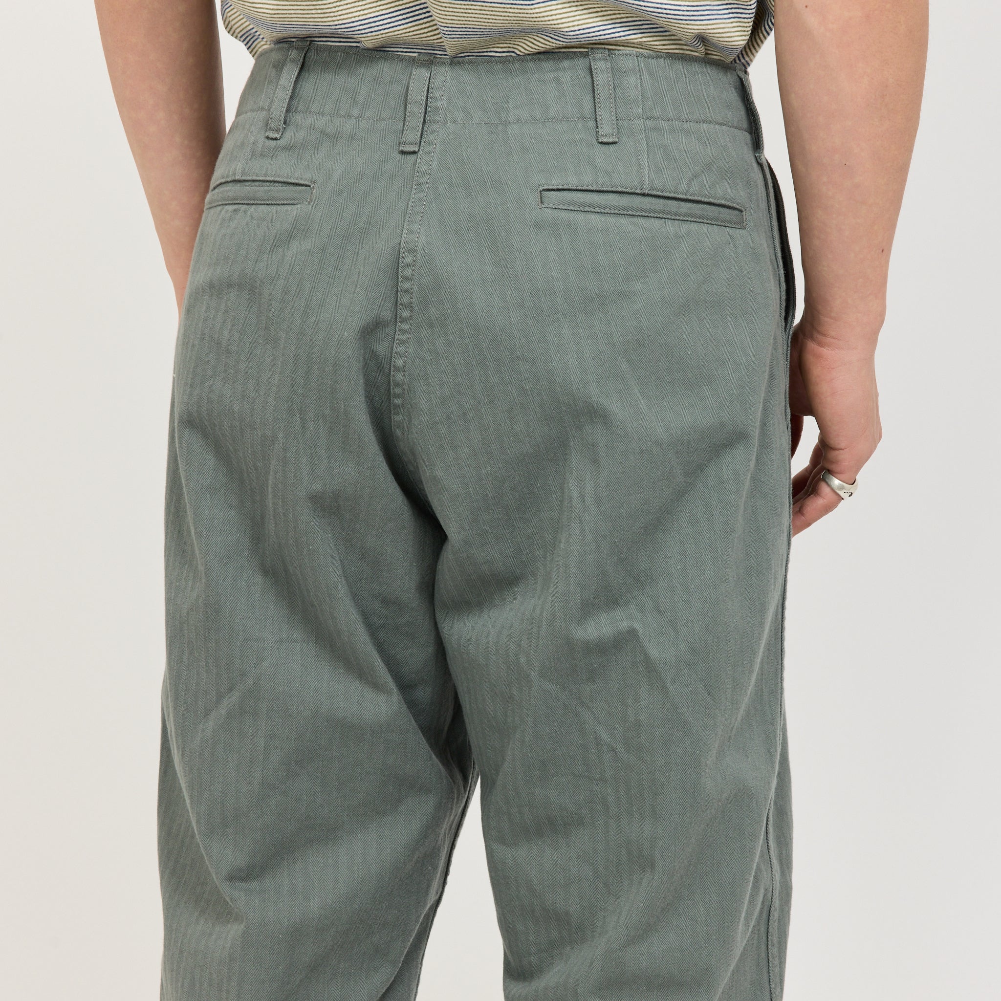 Beams Plus MIL Trousers Herringbone Sage | Maplestore
