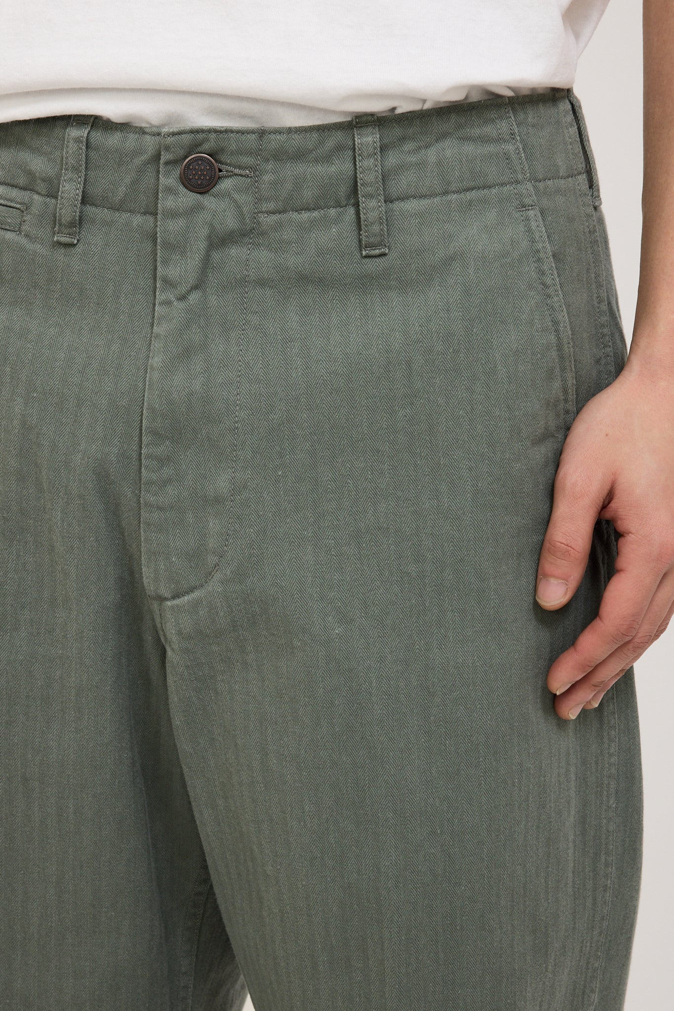 Beams Plus | MIL Trousers Herringbone Sage | Maplestore