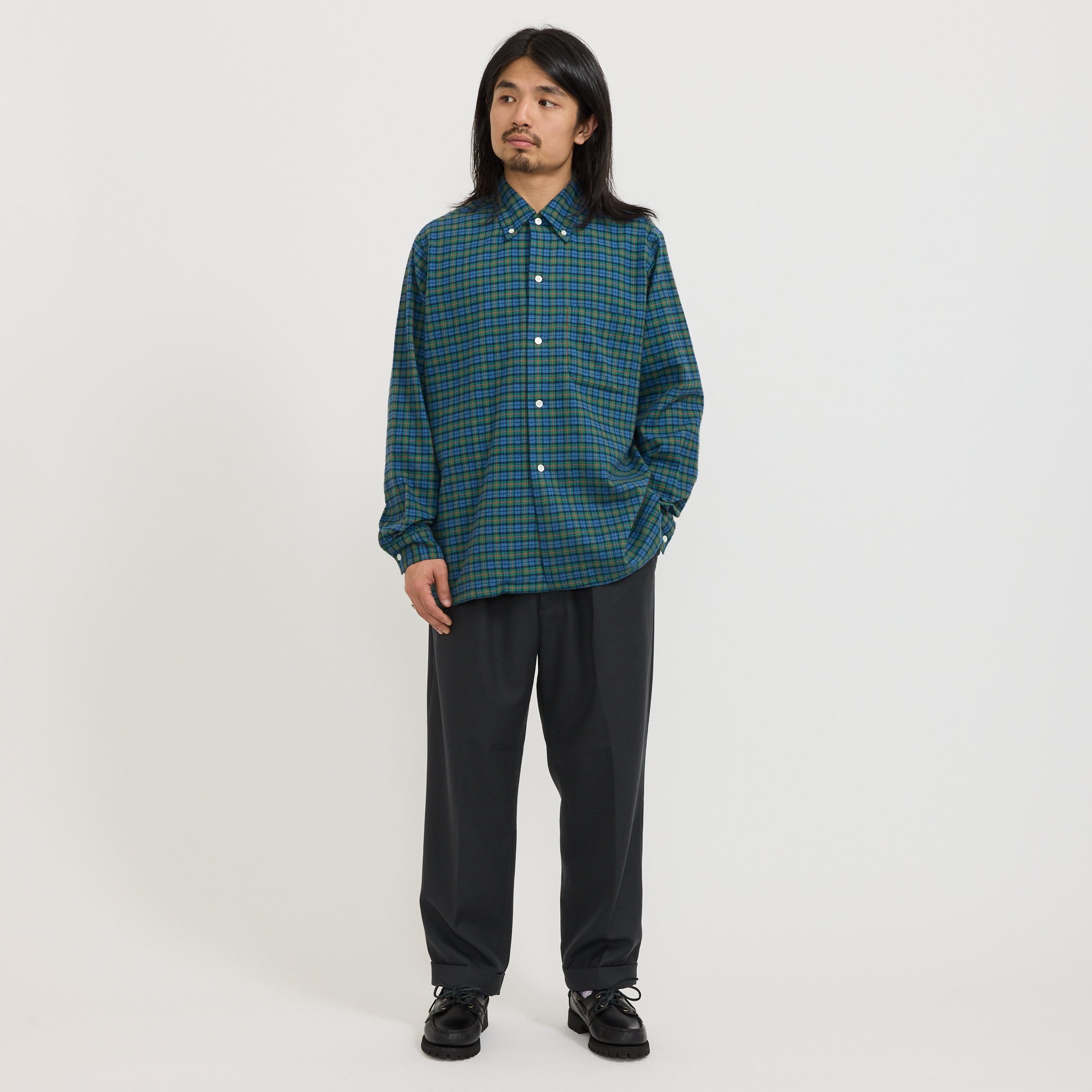 Open B.D. Dobby Plaid Blue Plaid