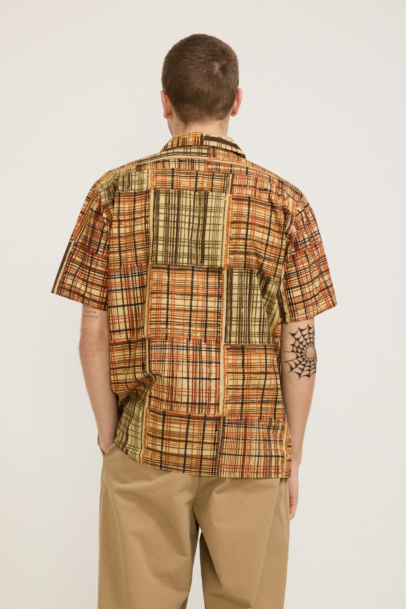 Beams Plus | Open Collar Block Print Shirt Plaid | Maplestore