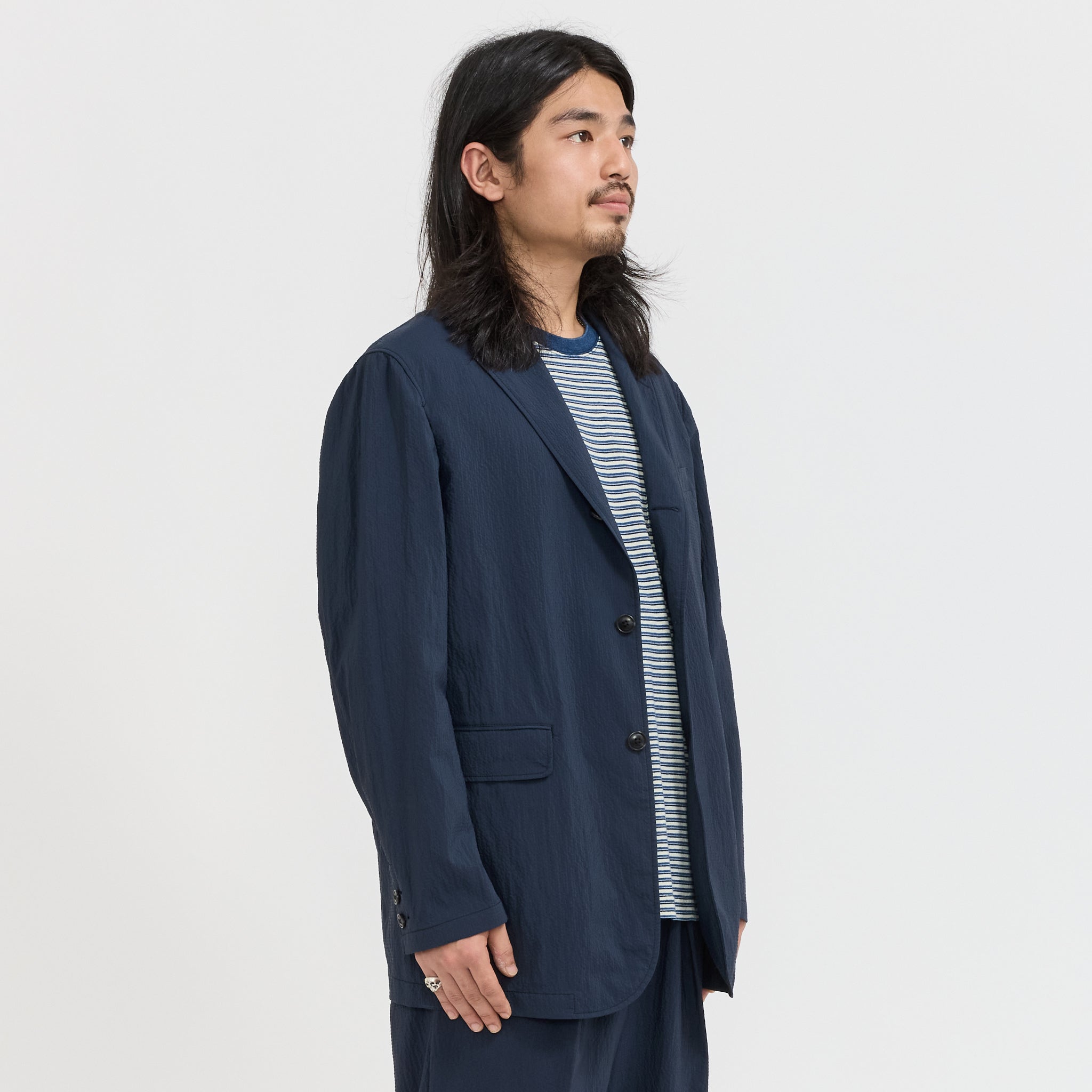 Beams Plus 3B Anywhere Jacket Seersucker Navy | Maplestore
