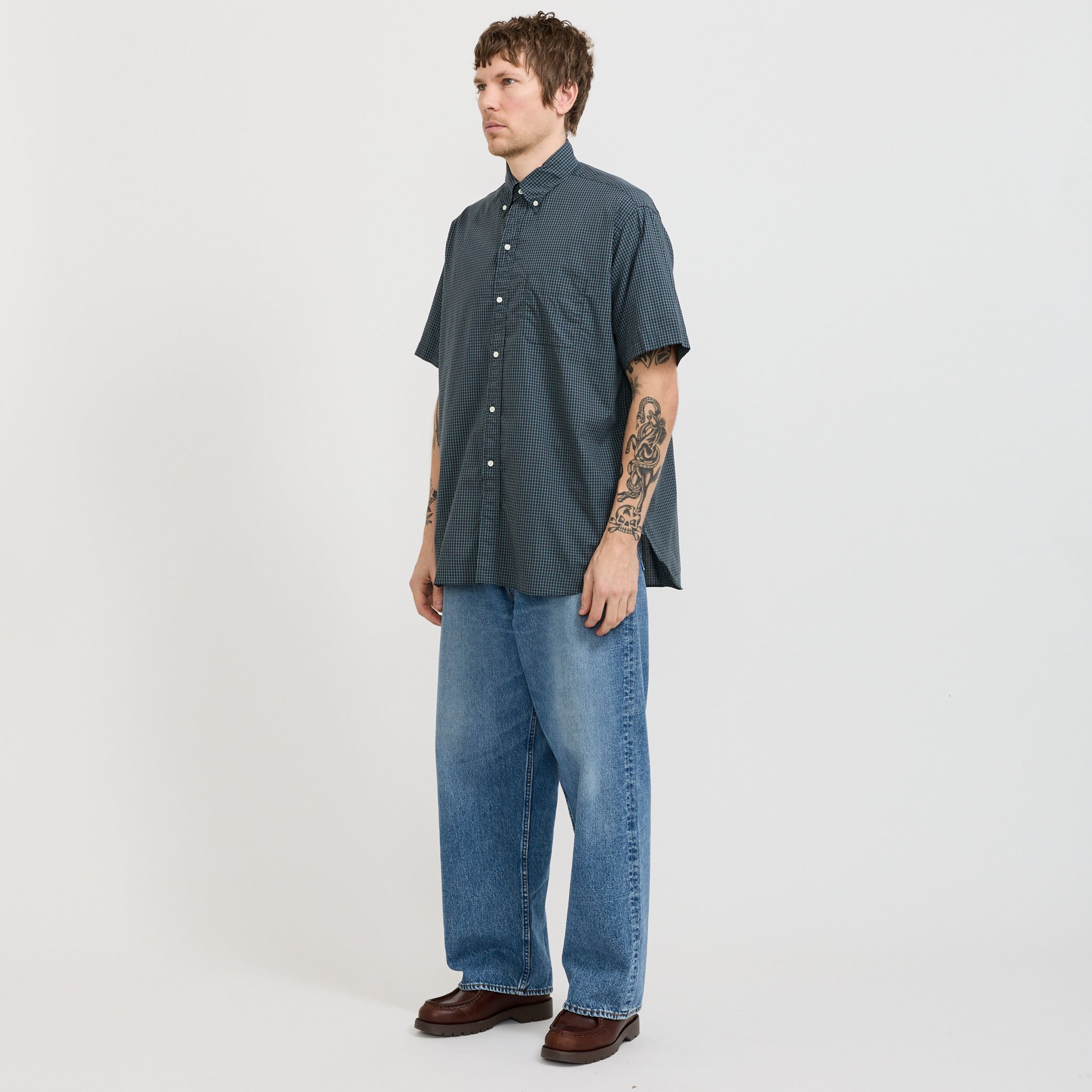 B.D. Classic Fit Mini Plaid Blue
