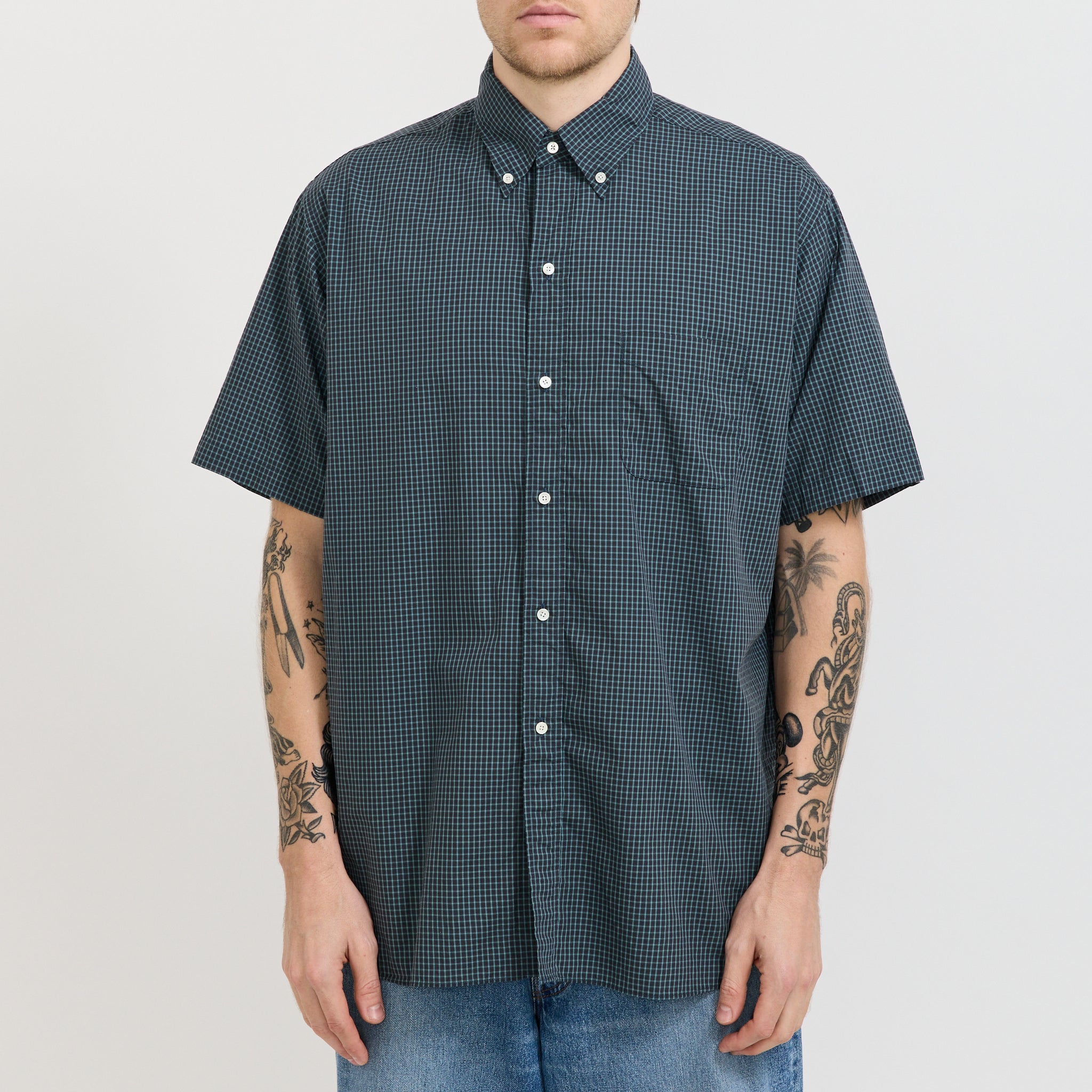 B.D. Classic Fit Mini Plaid Blue