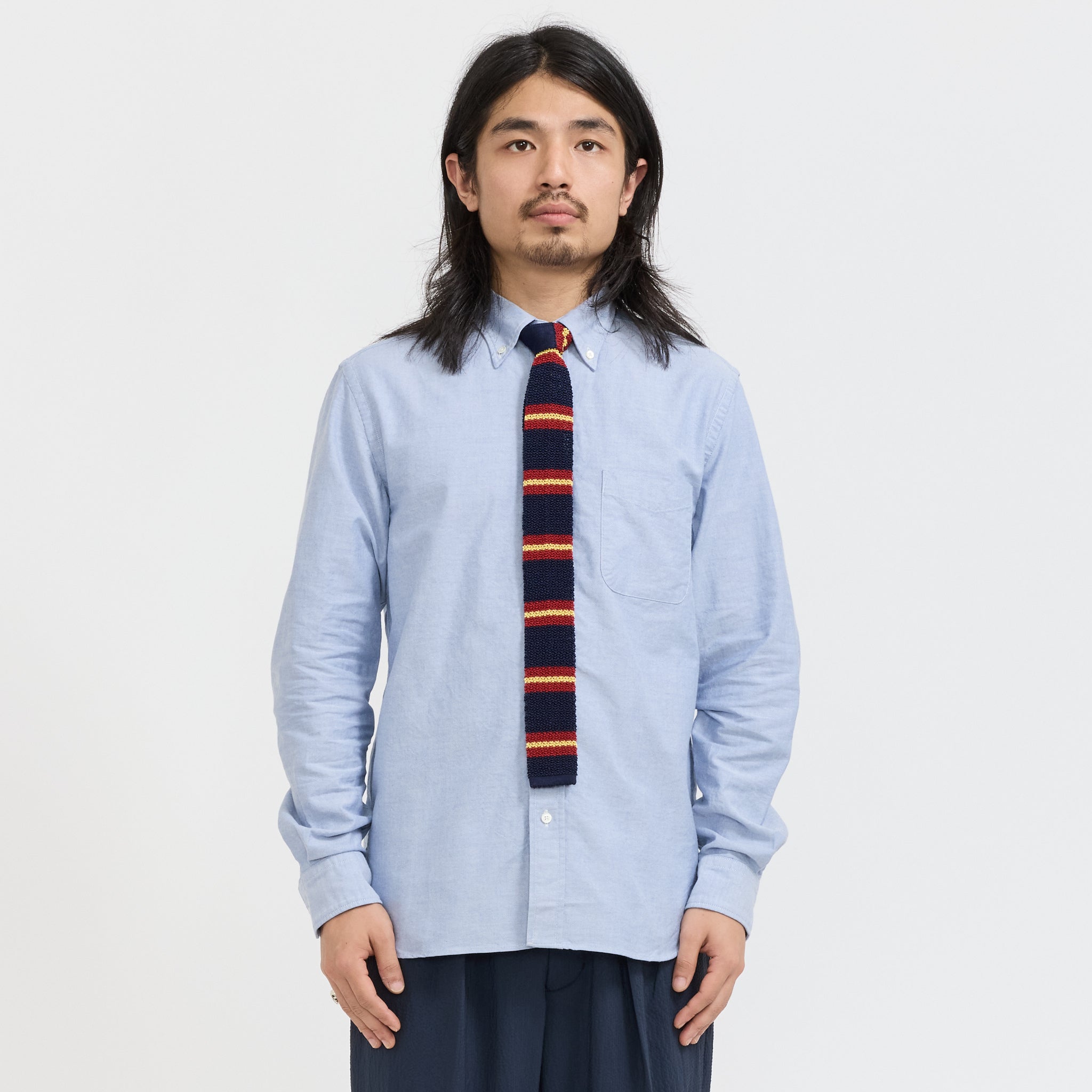 Beams Plus | Silk Knit Tie Stripe Navy | Maplestore