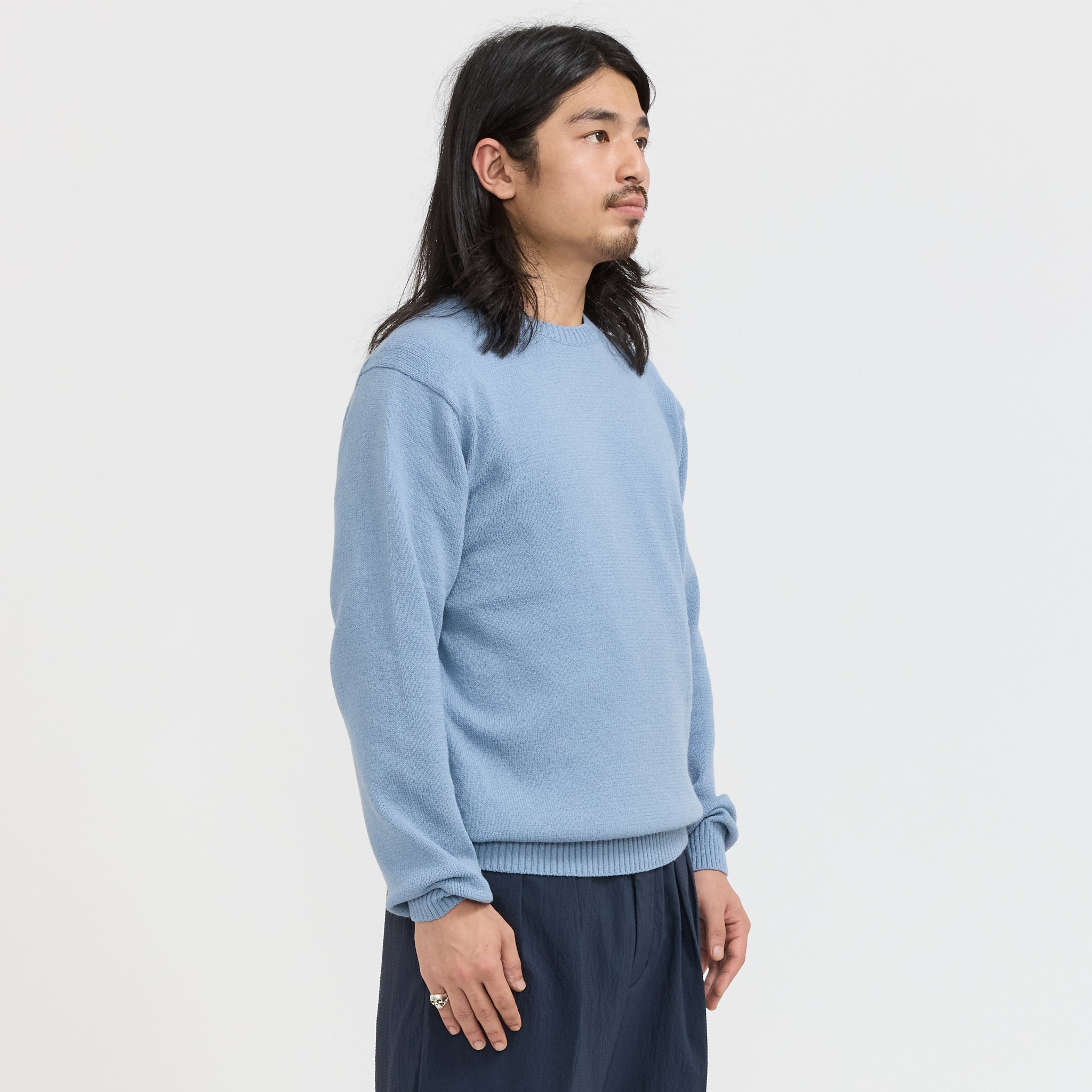 Beams Plus | Crew Lily Yarn 7G Sax | Maplestore