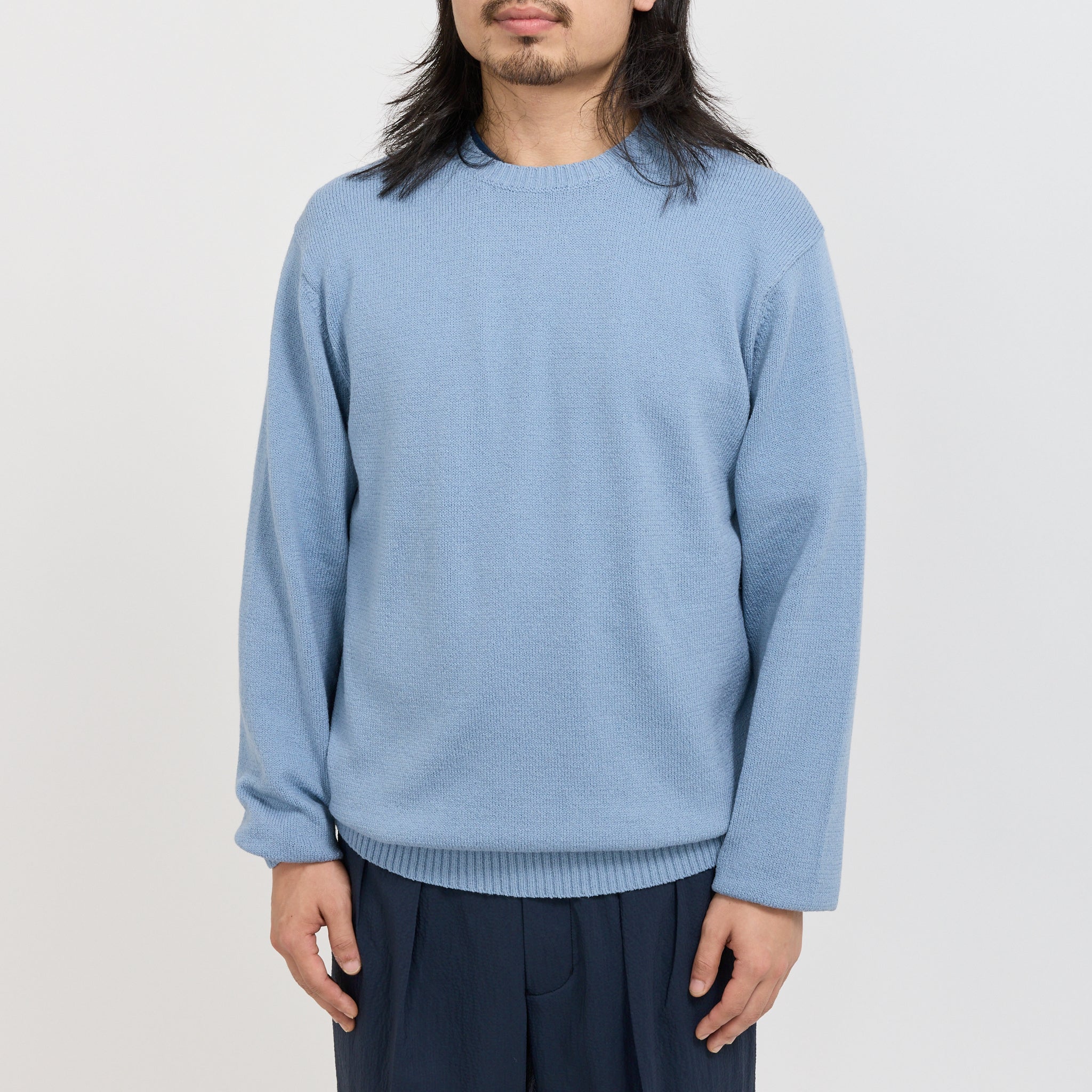 Beams Plus | Crew Lily Yarn 7G Sax | Maplestore