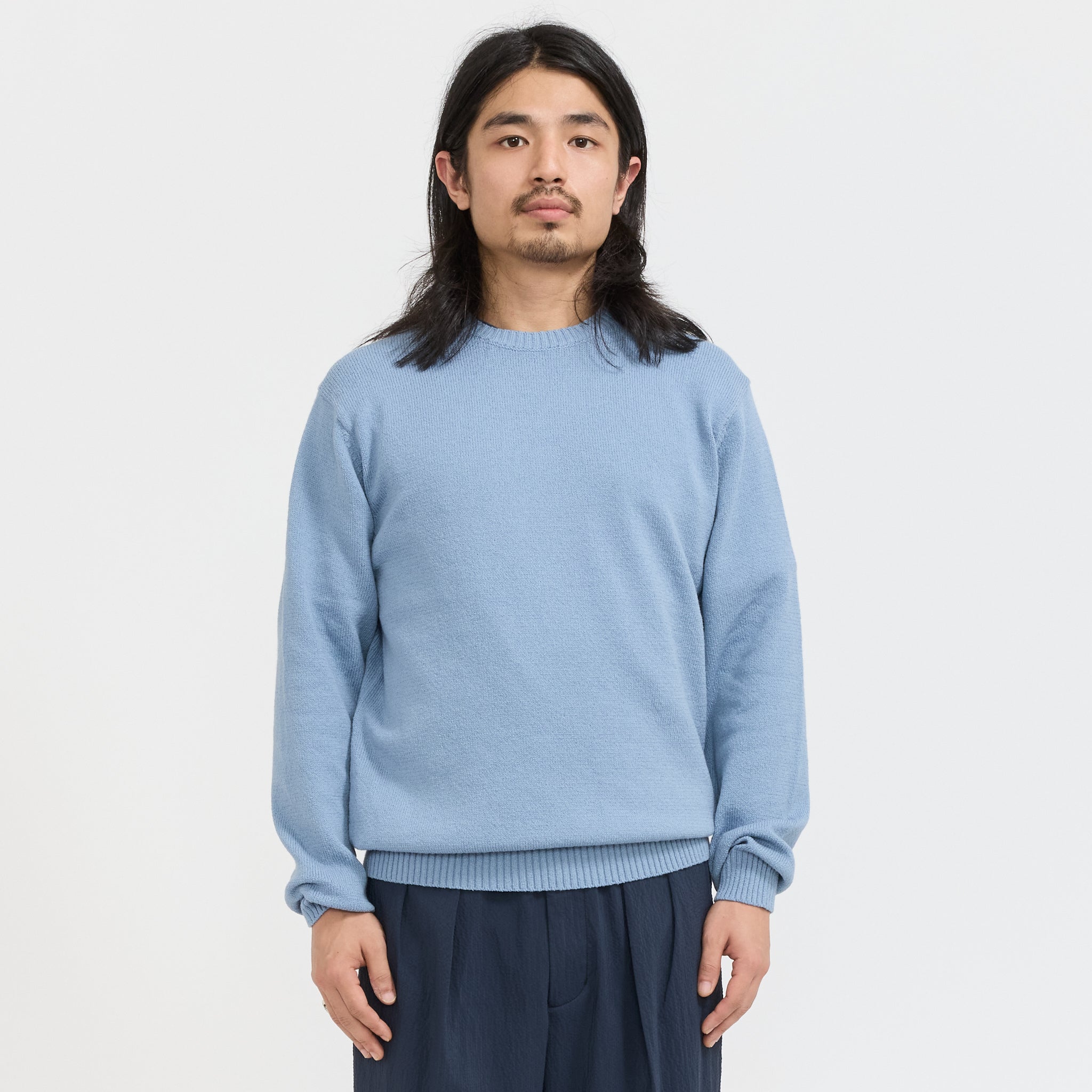 Beams Plus | Crew Lily Yarn 7G Sax | Maplestore
