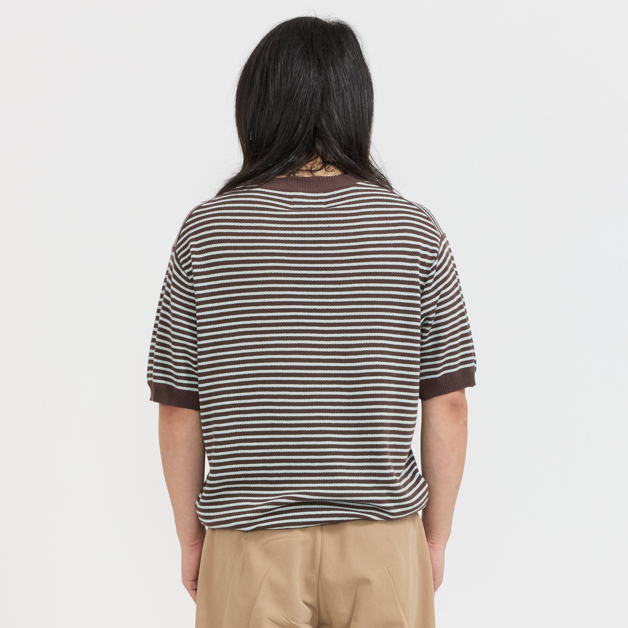 Beams Plus | Knit Tee Dot Pattern Jacquard Brown | Maplestore