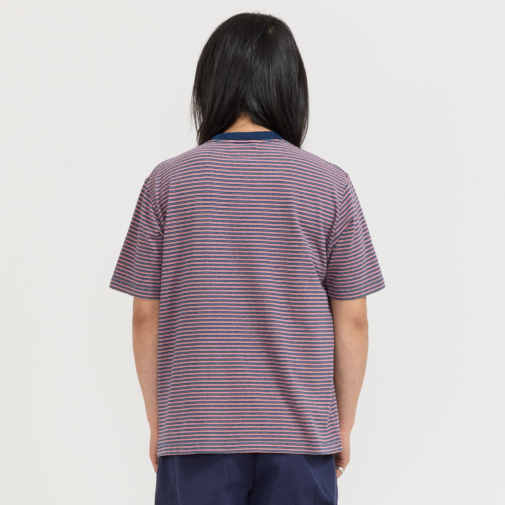 Pocket Tee Indigo Stripe Red