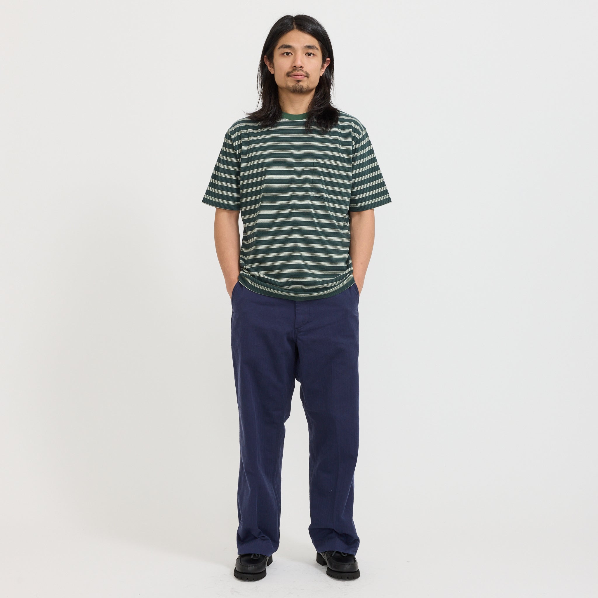 Pocket Tee Pin Stripe Green
