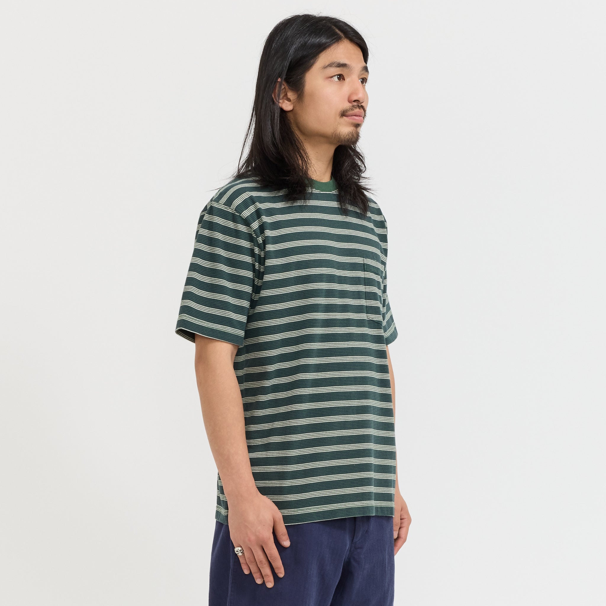 Pocket Tee Pin Stripe Green