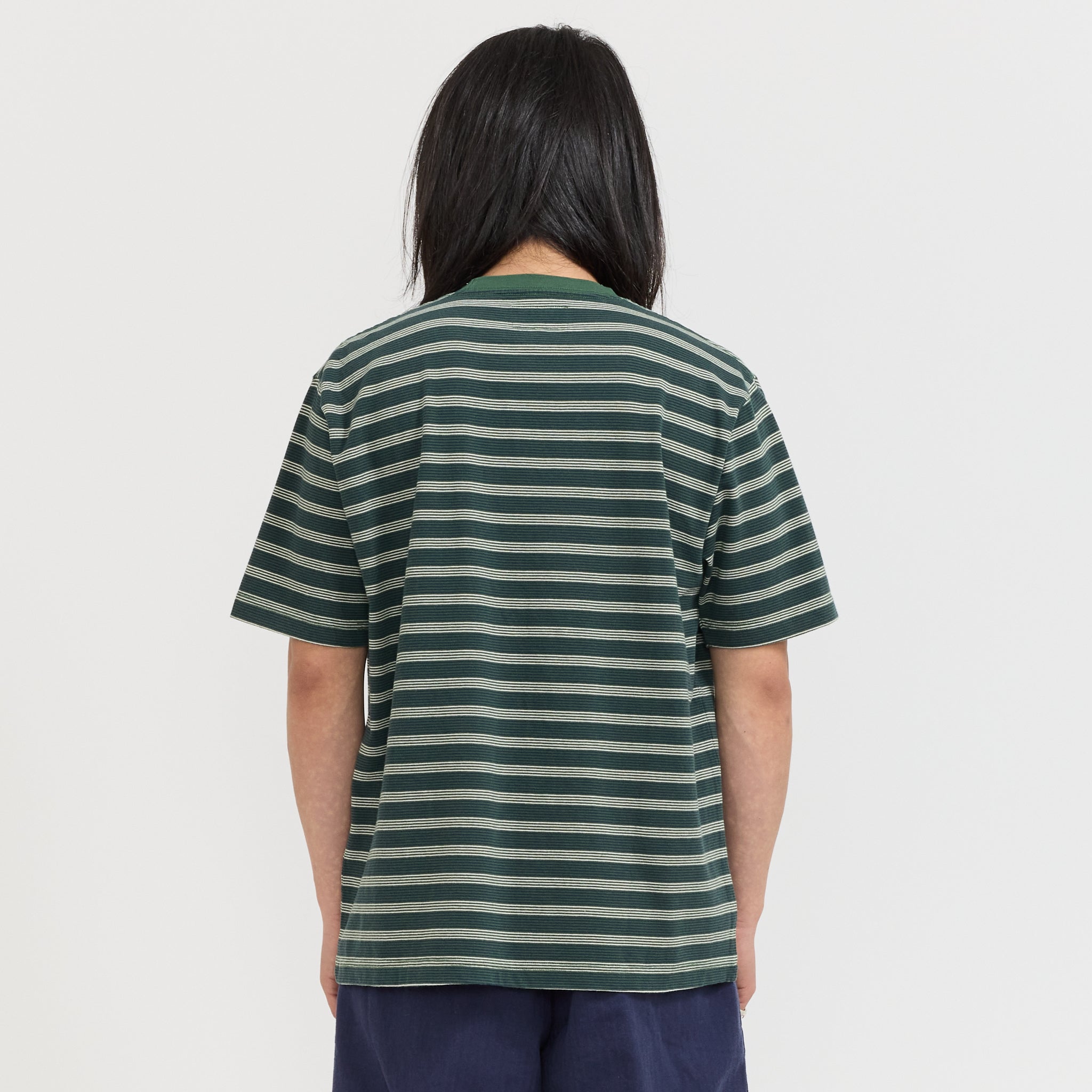 Pocket Tee Pin Stripe Green