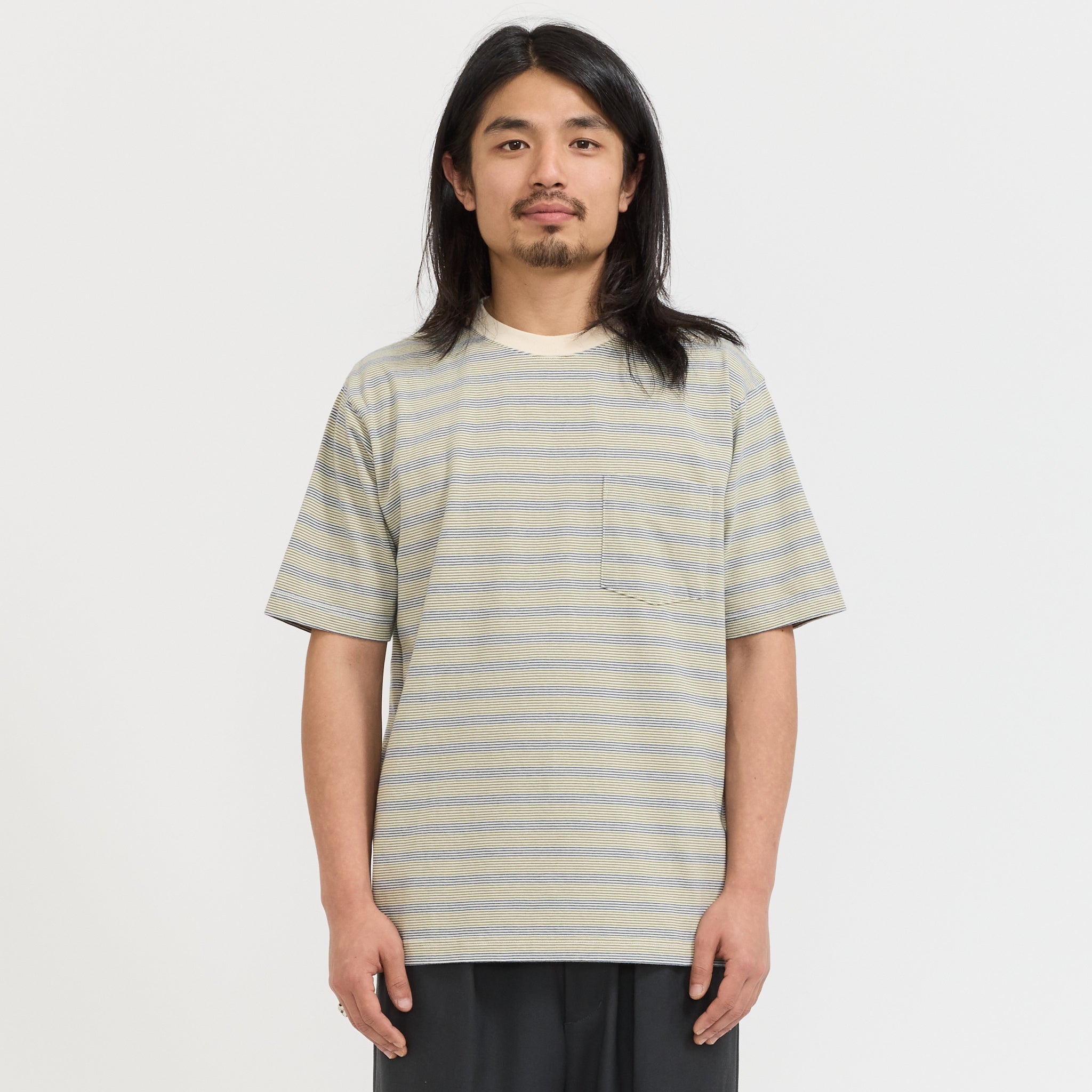 Pocket Tee Pin Stripe Off White