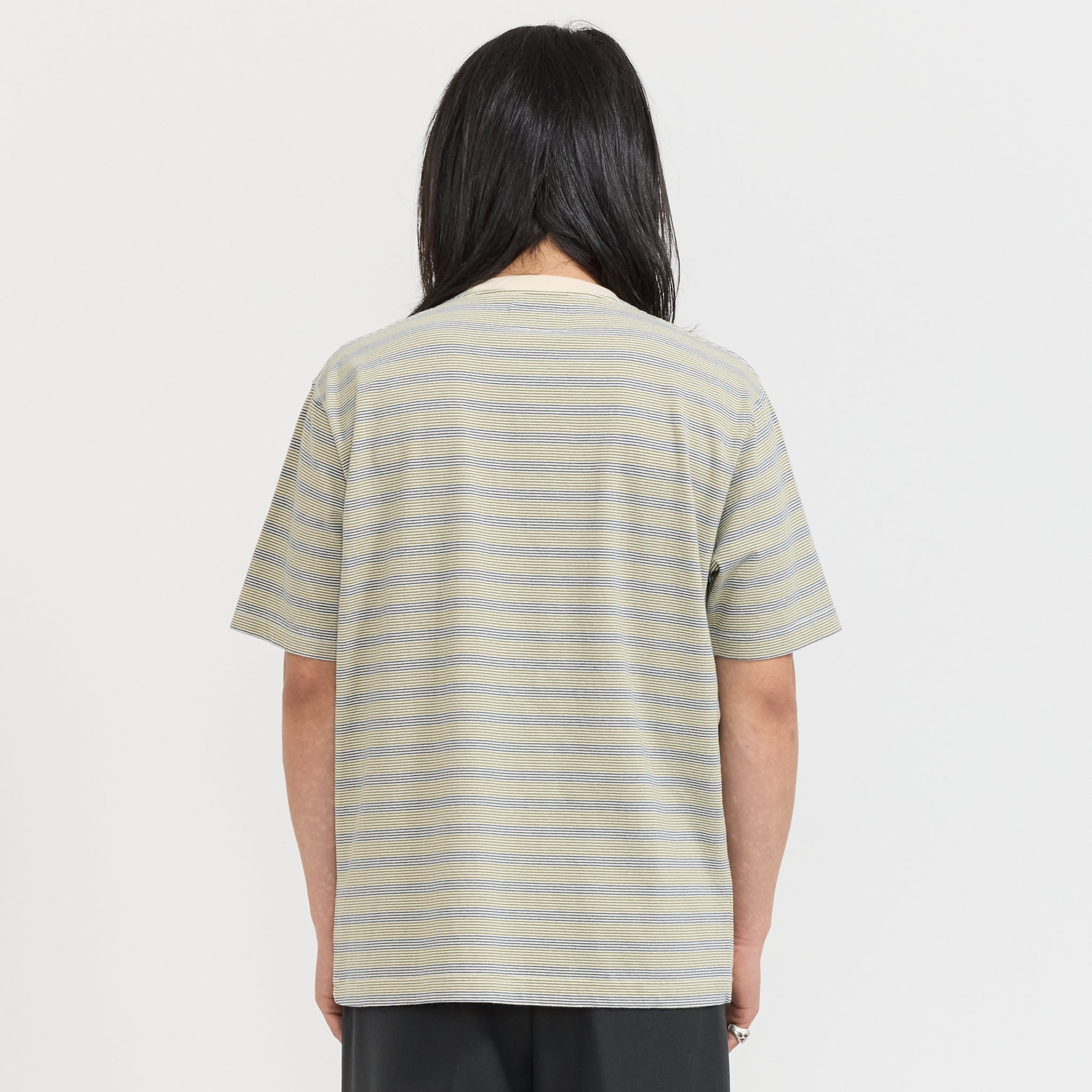 Pocket Tee Pin Stripe Off White