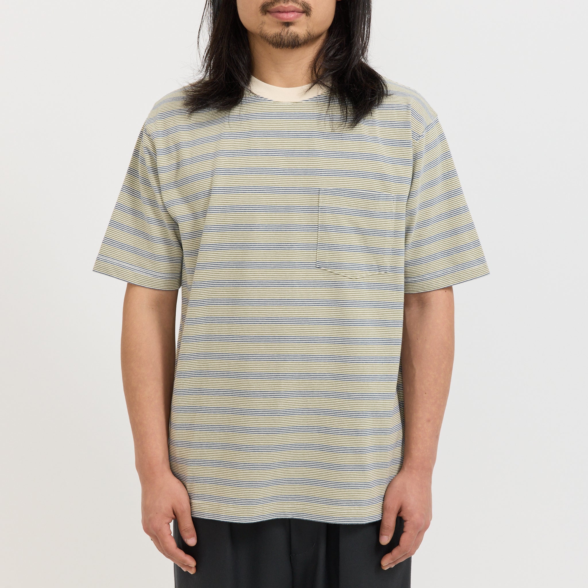 Pocket Tee Pin Stripe Off White