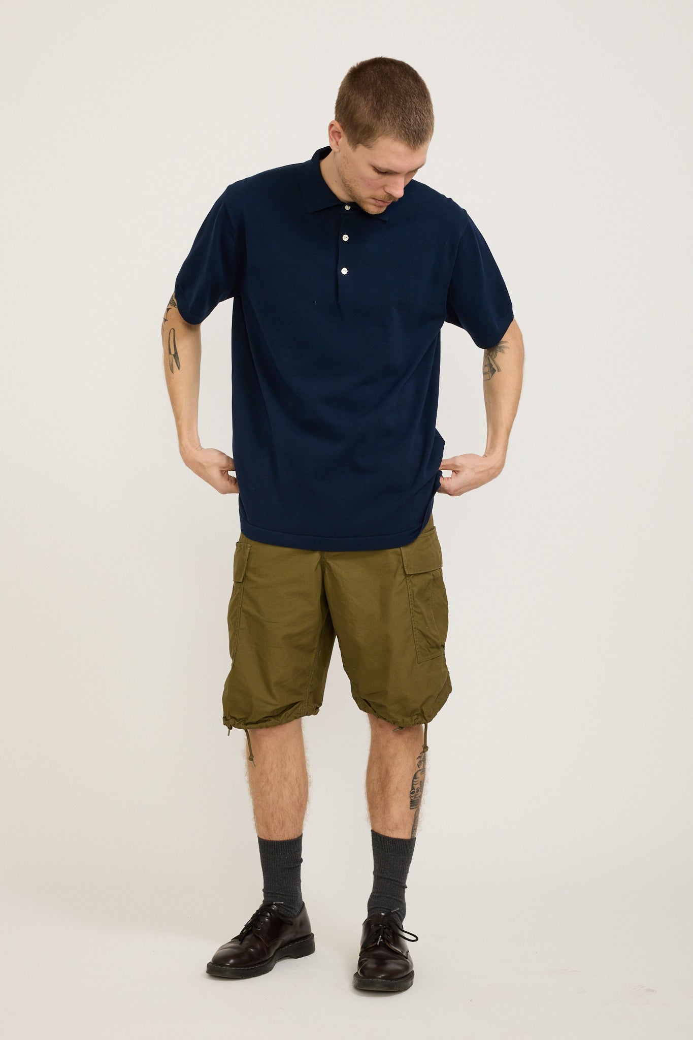 Beams Plus | Knit Polo 12G Navy | Maplestore