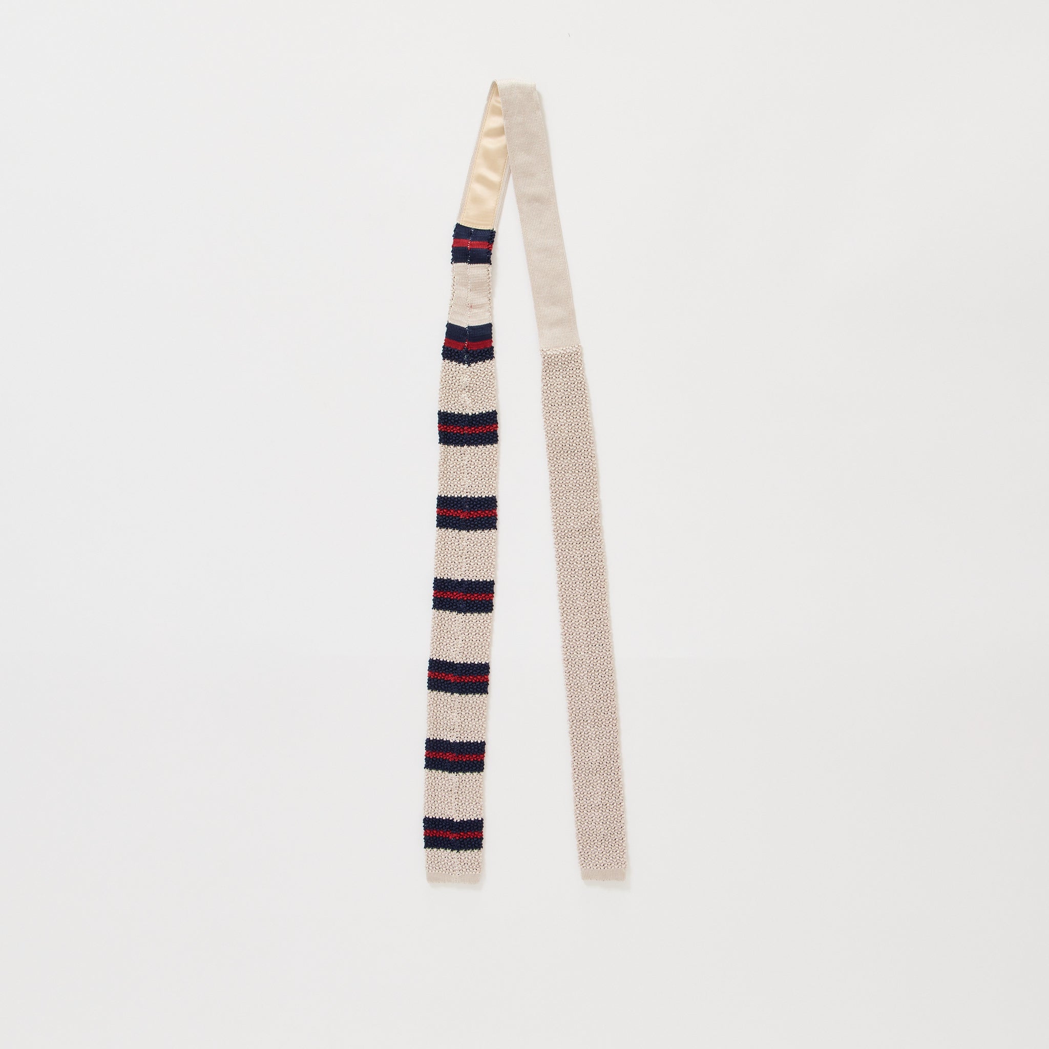 Beams Plus | Silk Knit Tie Stripe Off White | Maplestore