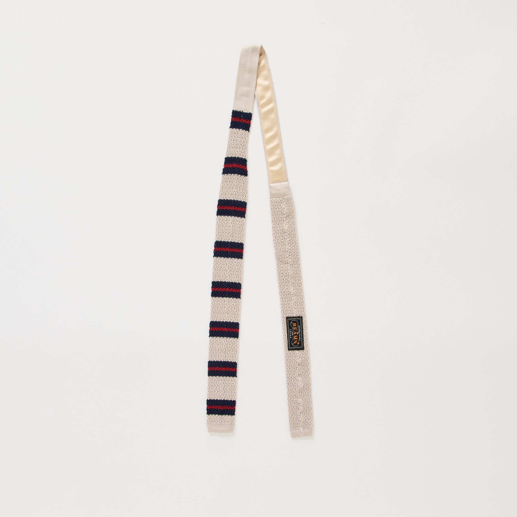 Beams Plus | Silk Knit Tie Stripe Off White | Maplestore