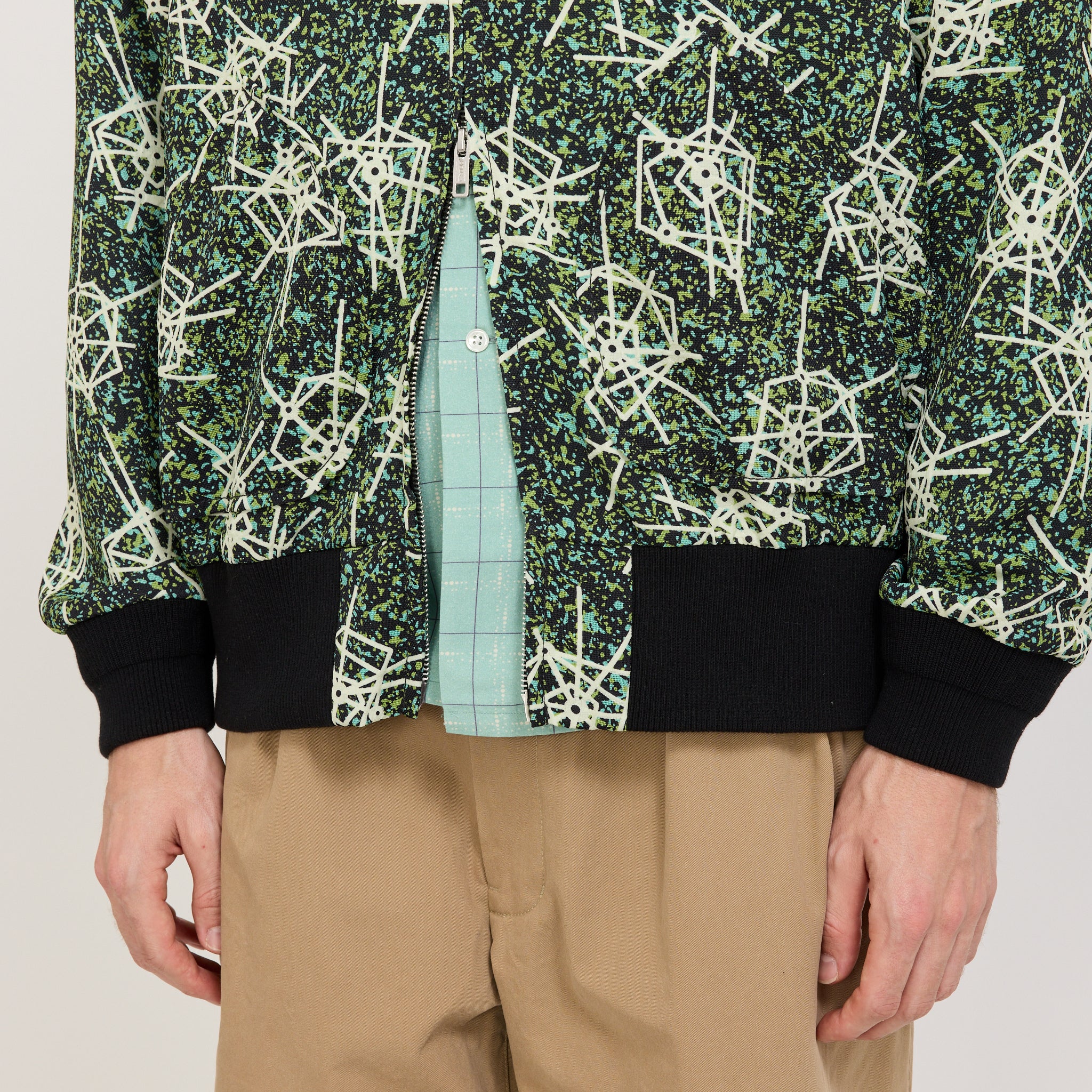 Sports Blouson Jacquard Mapping Print Black