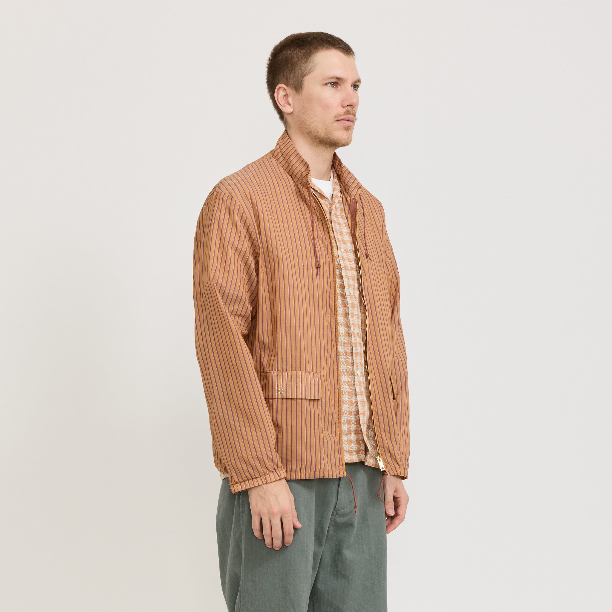 Beams Plus | Swing Jacket Bumpy Stripe Orange | Maplestore