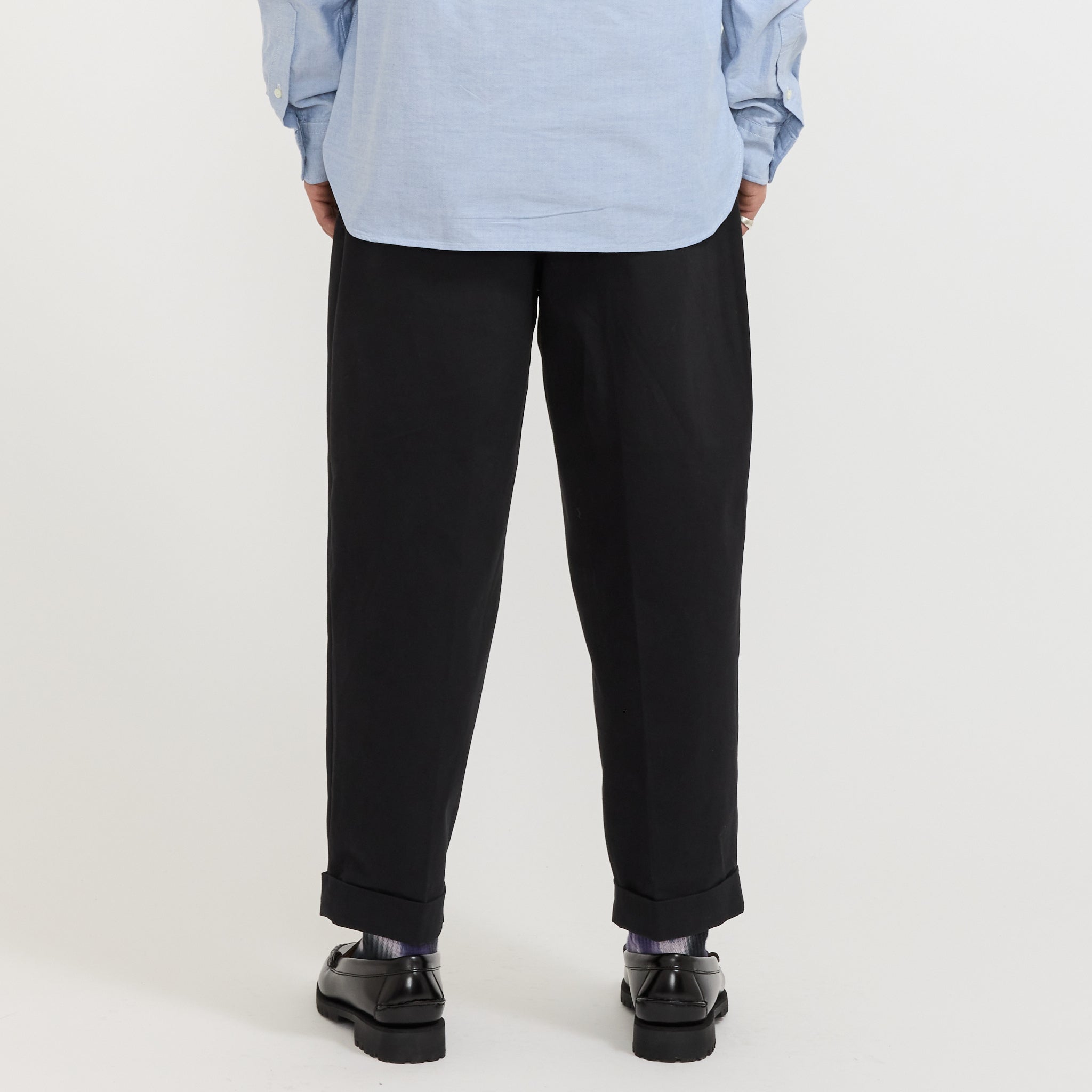 2 Pleats Twill Pant Black