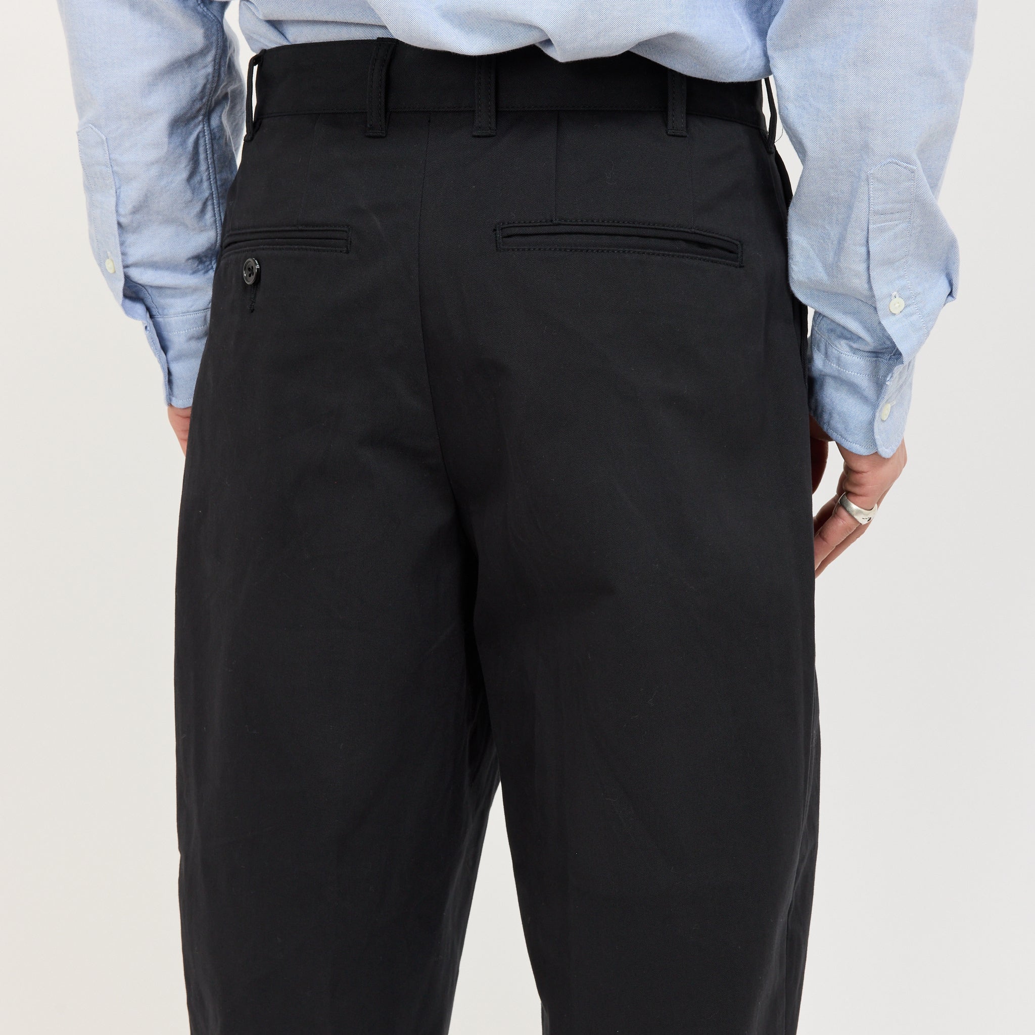 2 Pleats Twill Pant Black
