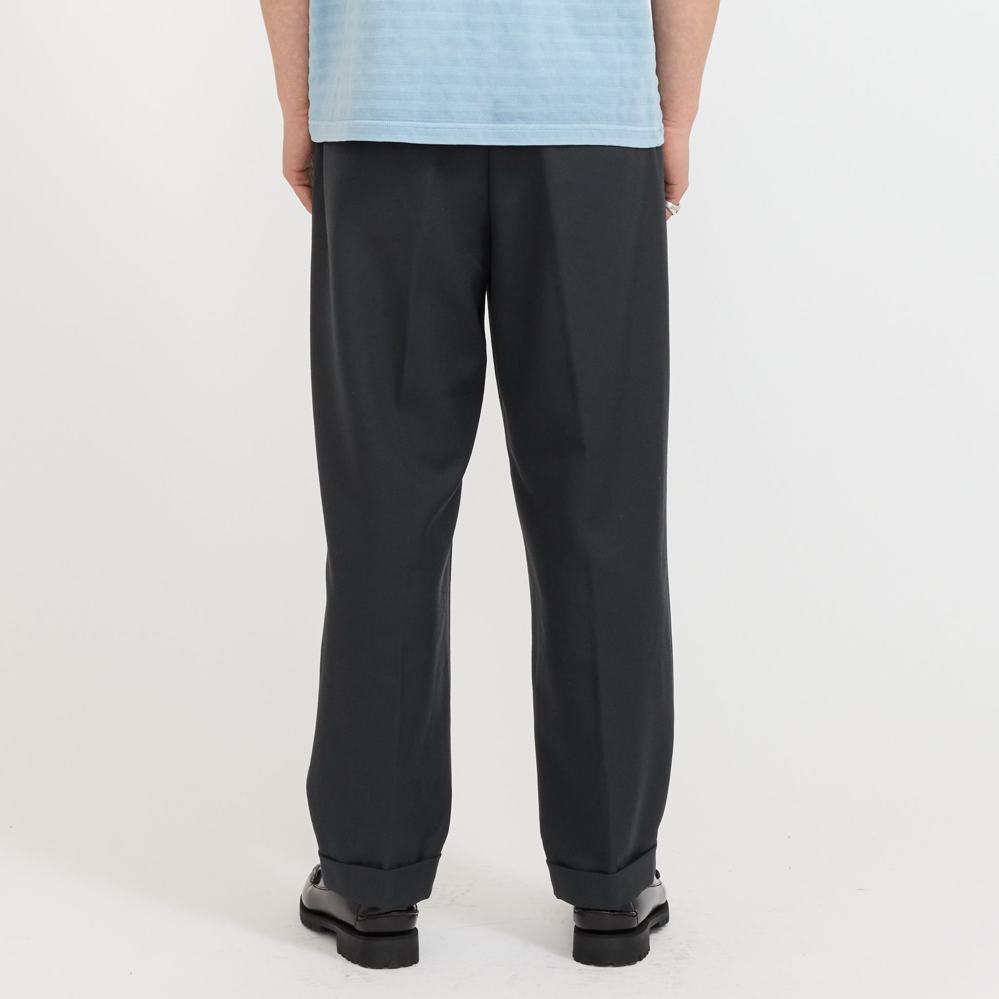 2 Pleats Relax Trousers Laundry Wool Charcoal