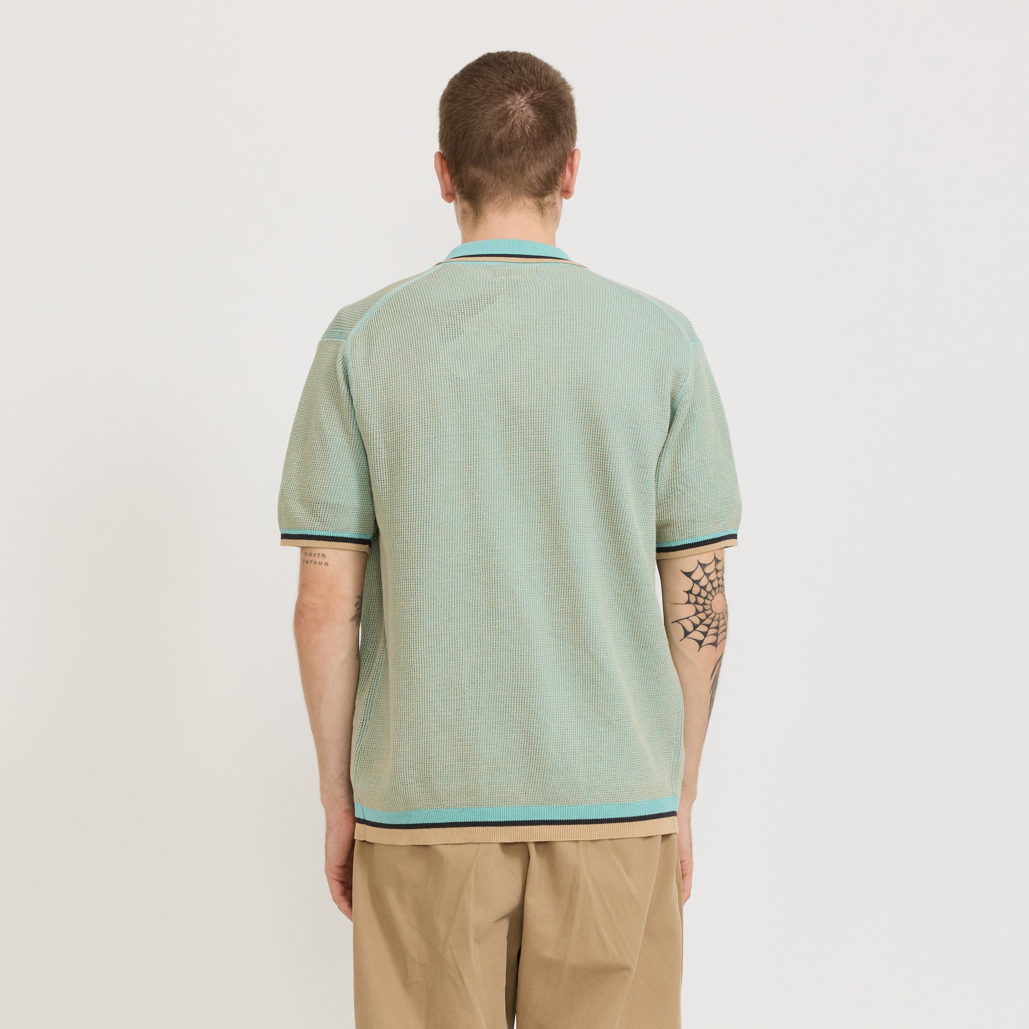Beams Plus | Zip Knit Polo Sax | Maplestore