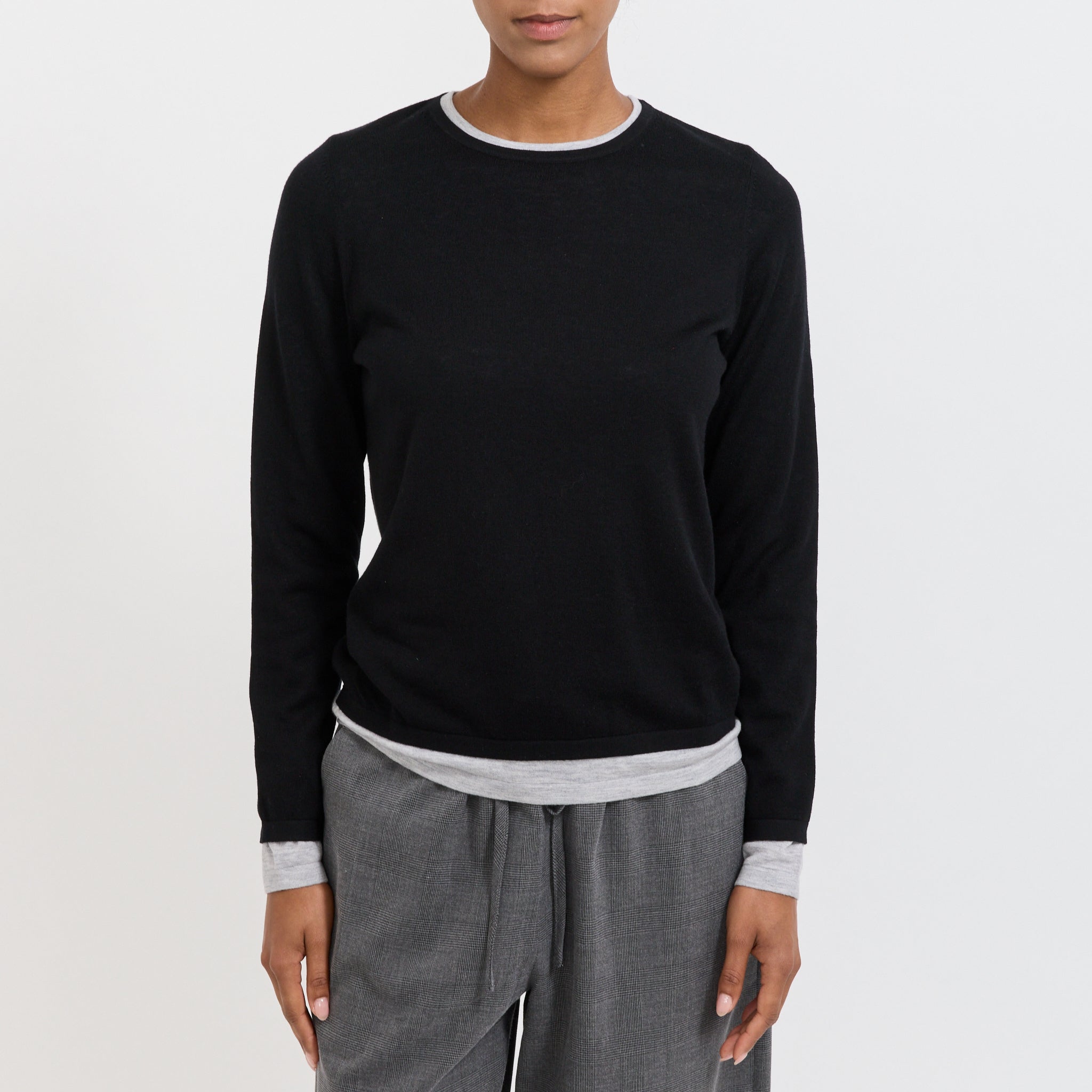 Amber Layered Sweater Black