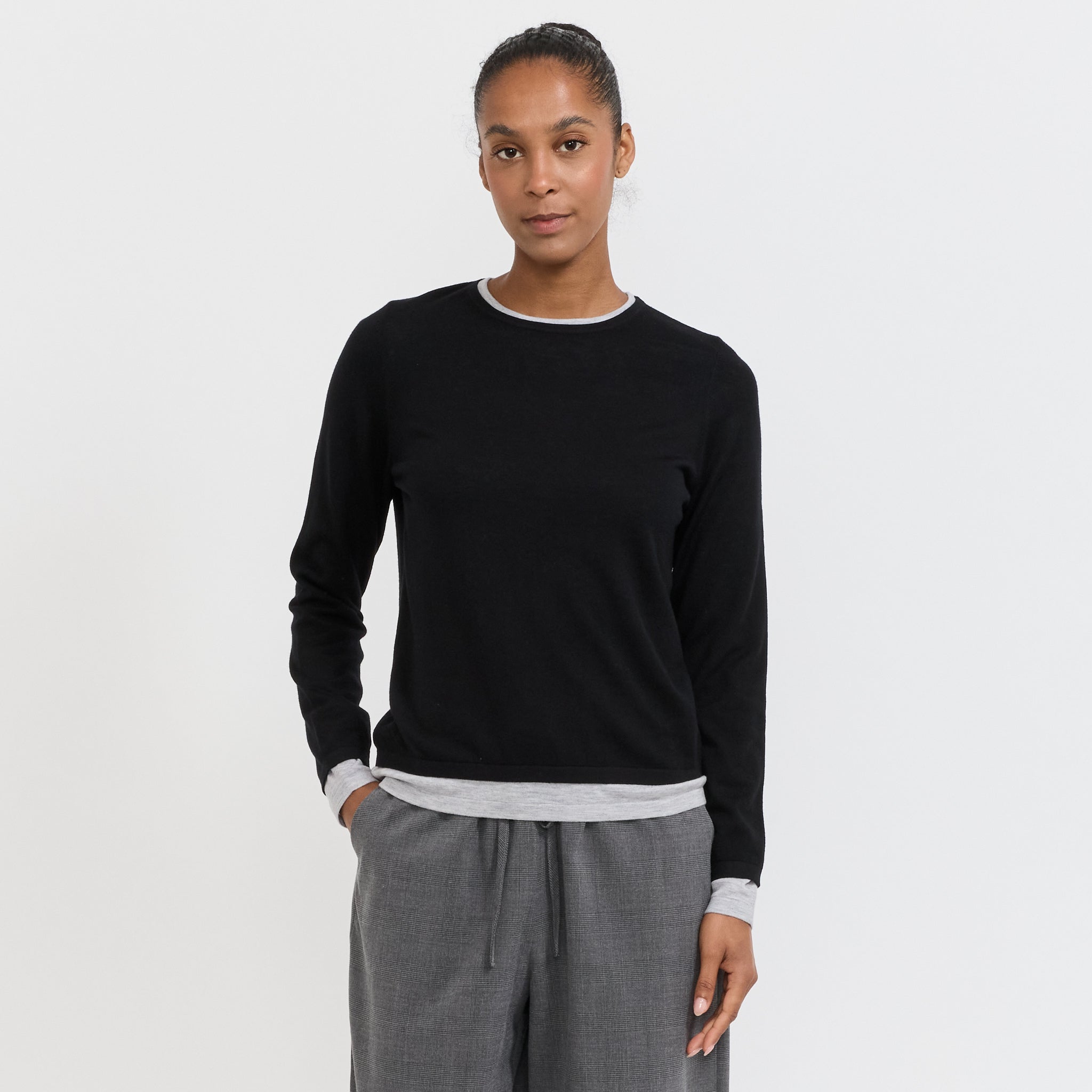 Amber Layered Sweater Black