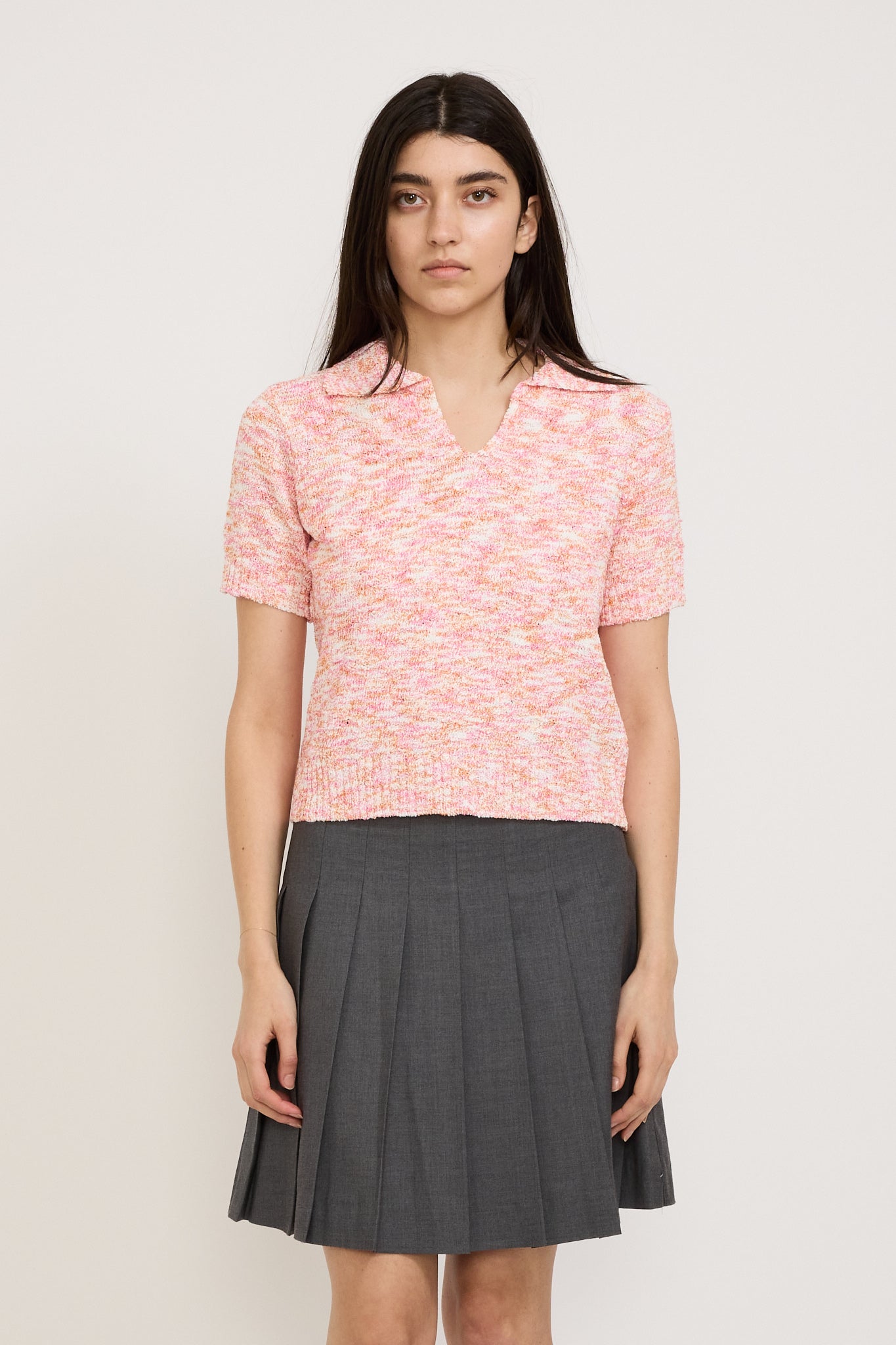 Marfa Knit Polo Pink