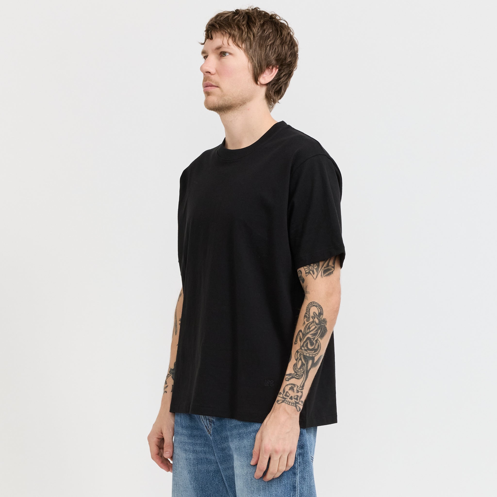 Blue Tab Relaxed Tee Jet Black