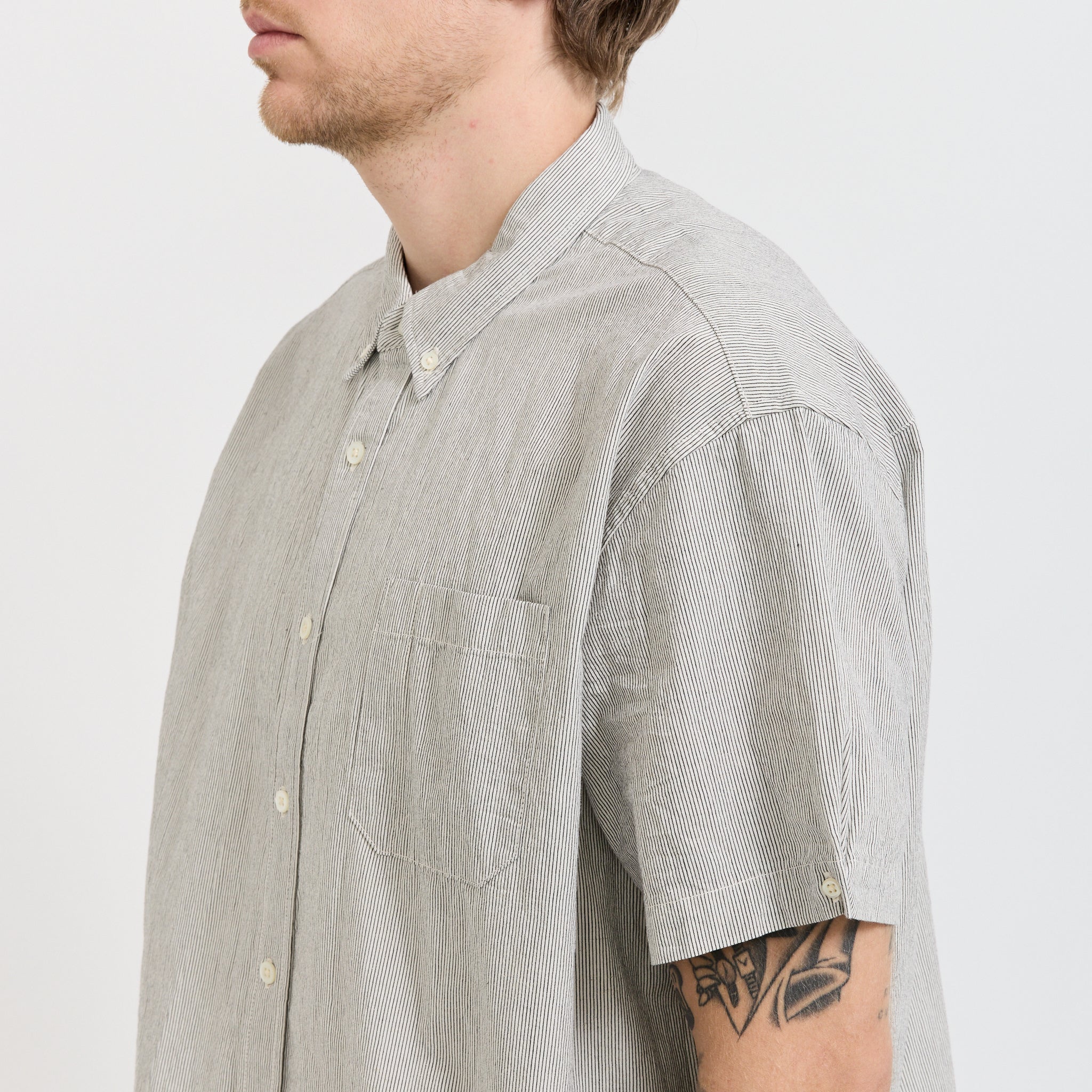 Blue Tab S/S Boxy Shirt BT Stripe N & A