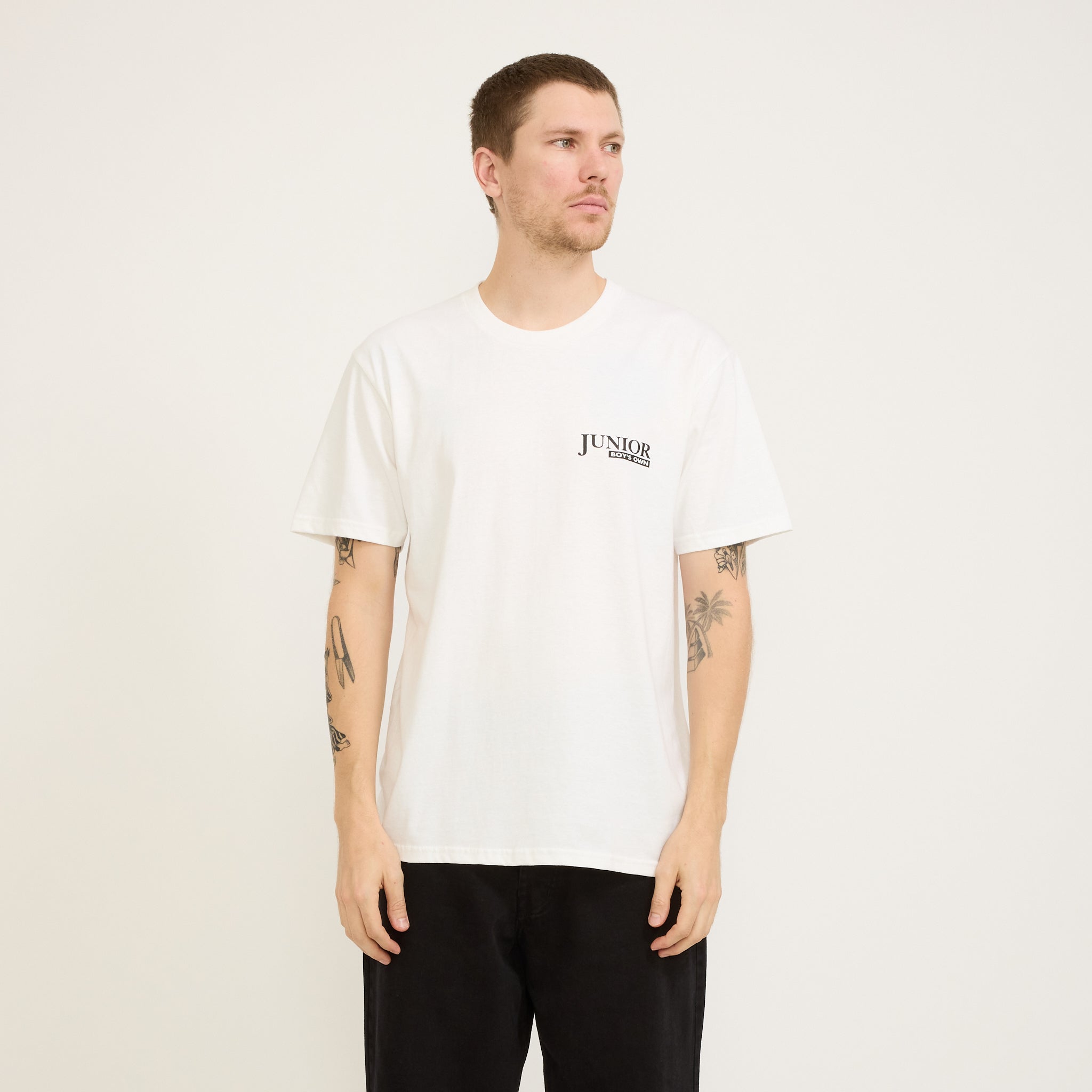 Junior Boys Own Classic Logo Tee White