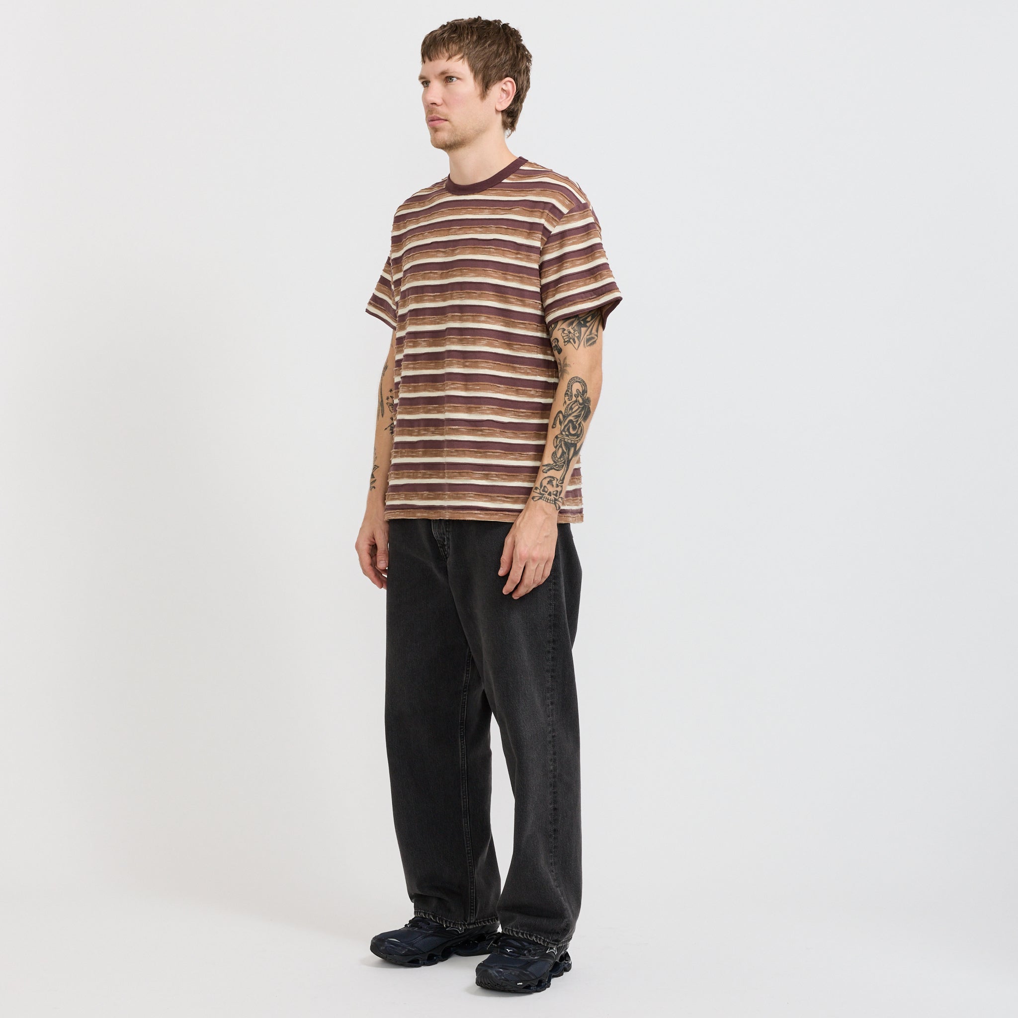 Casey Striped T-Shirt Coffee