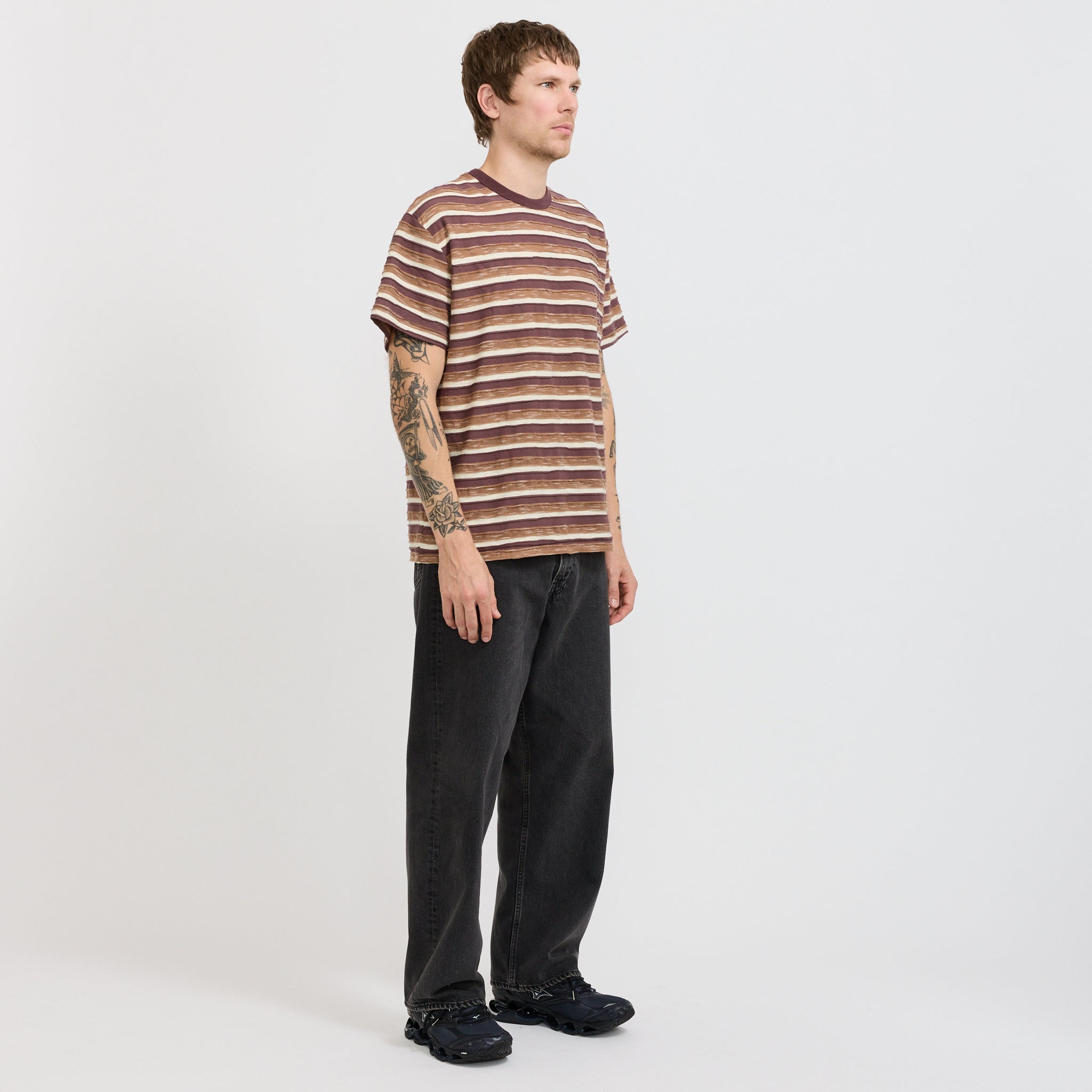 Casey Striped T-Shirt Coffee