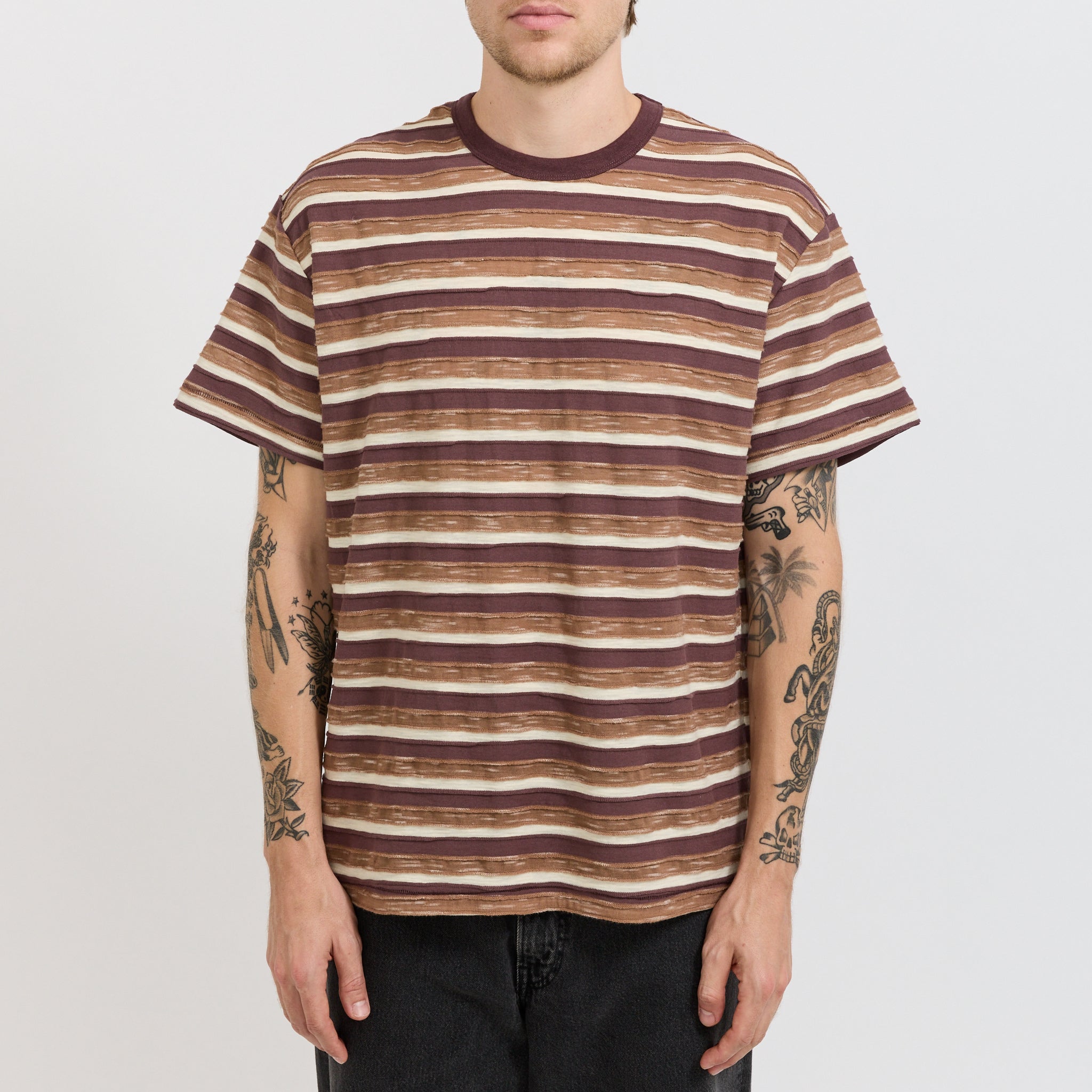 Casey Striped T-Shirt Coffee