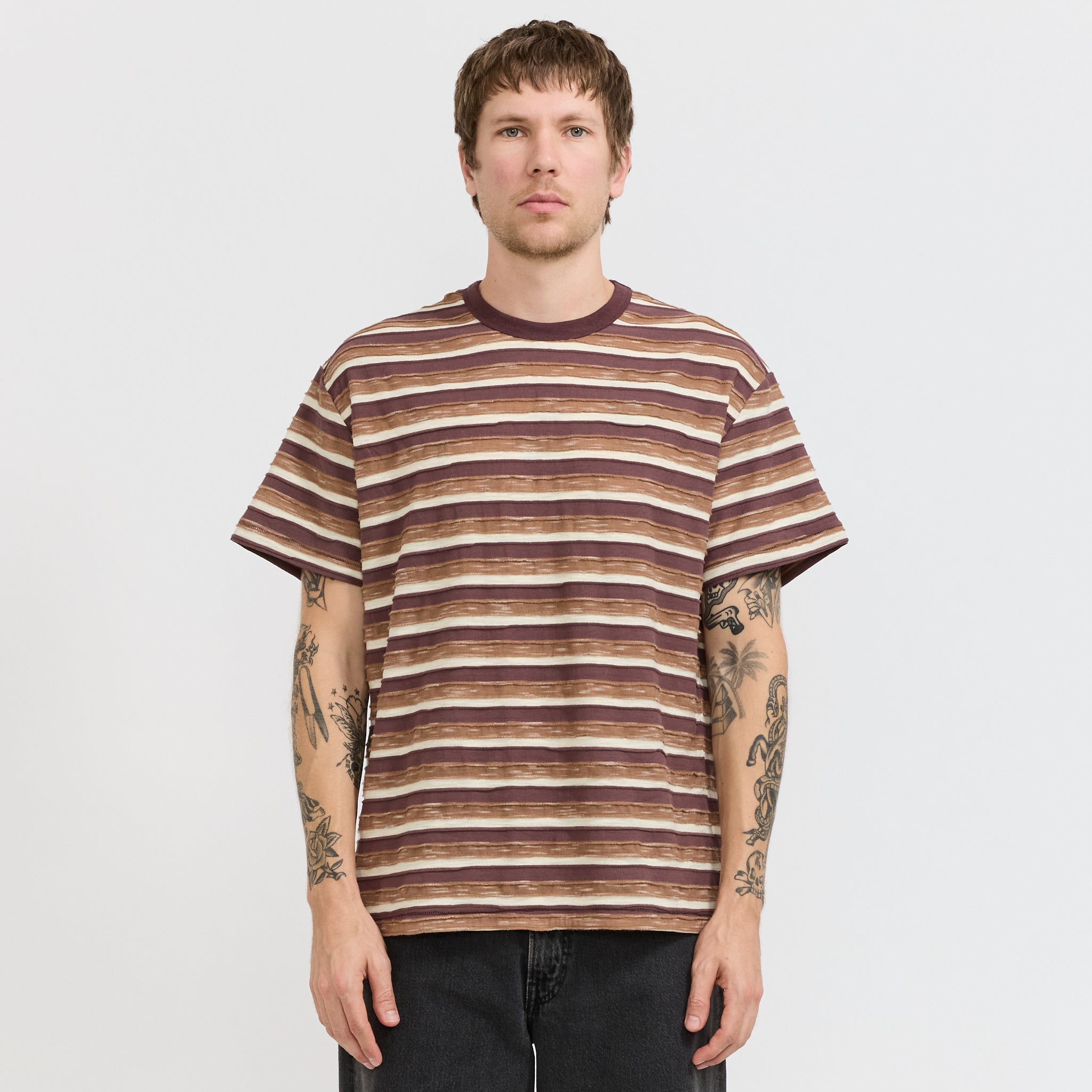 Casey Striped T-Shirt Coffee