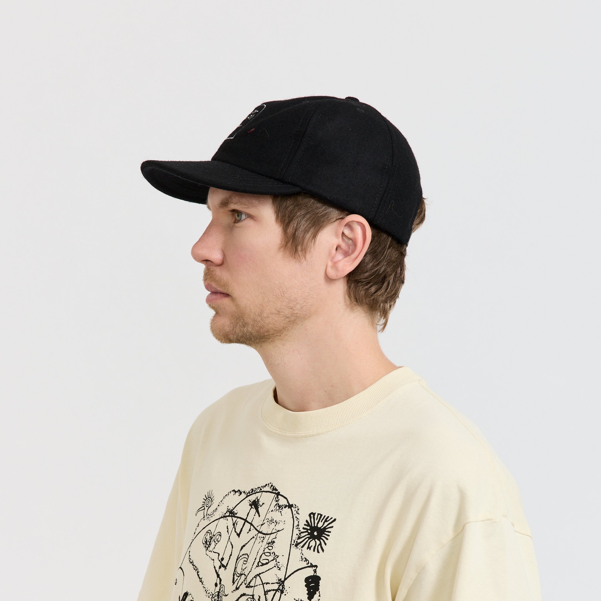 Brain Dead | Flannel Logohead 6 Panel Hat Black | Maplestore