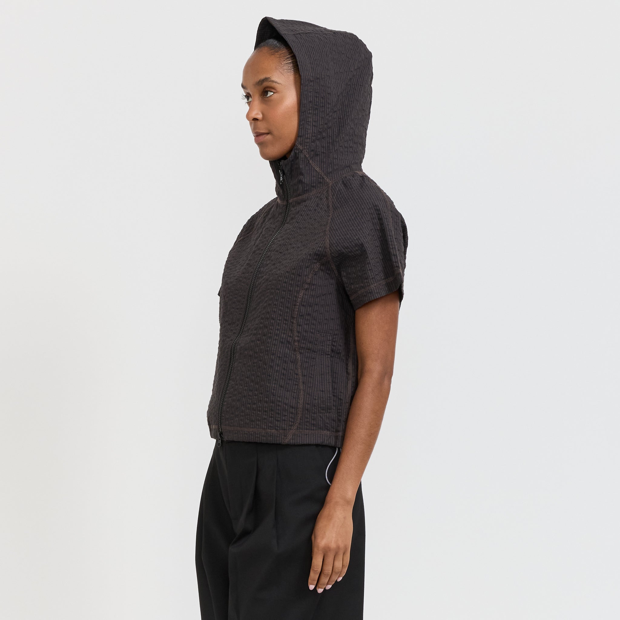Brain Dead | Gingham Hooded Top Black | Maplestore