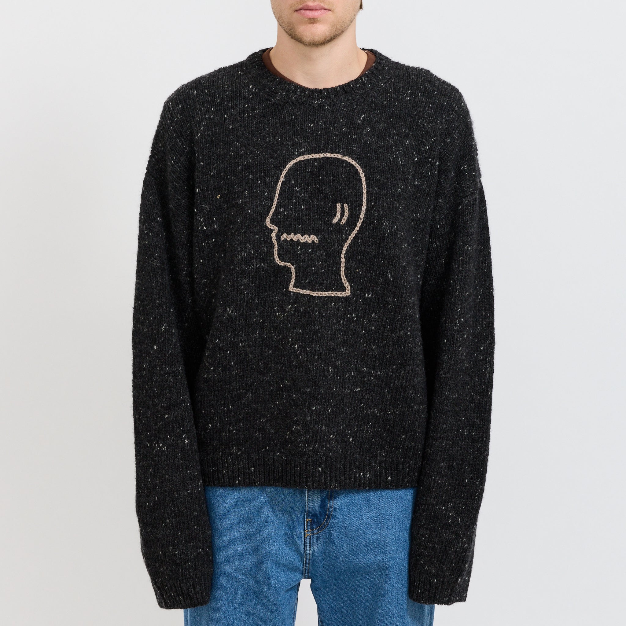 Logohead Alpaca Crewneck Sweater Charcoal