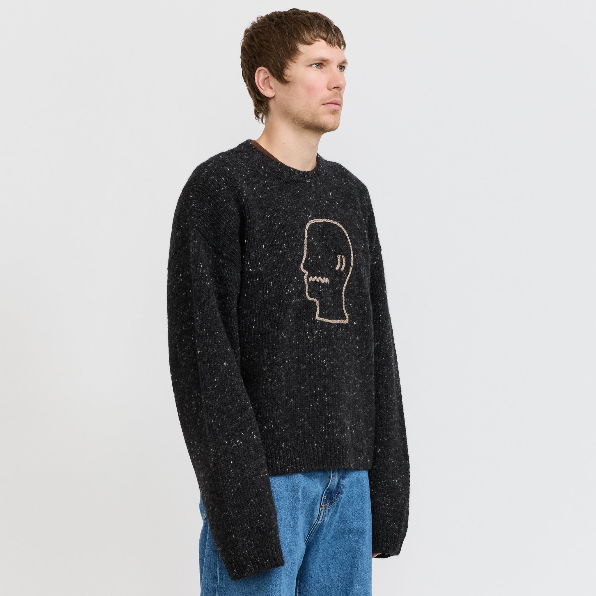 Logohead Alpaca Crewneck Sweater Charcoal