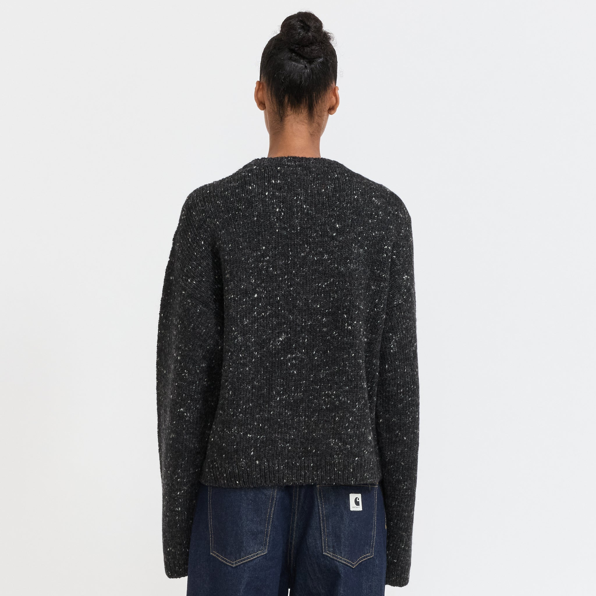 Logohead Alpaca Crewneck Sweater Charcoal Womens