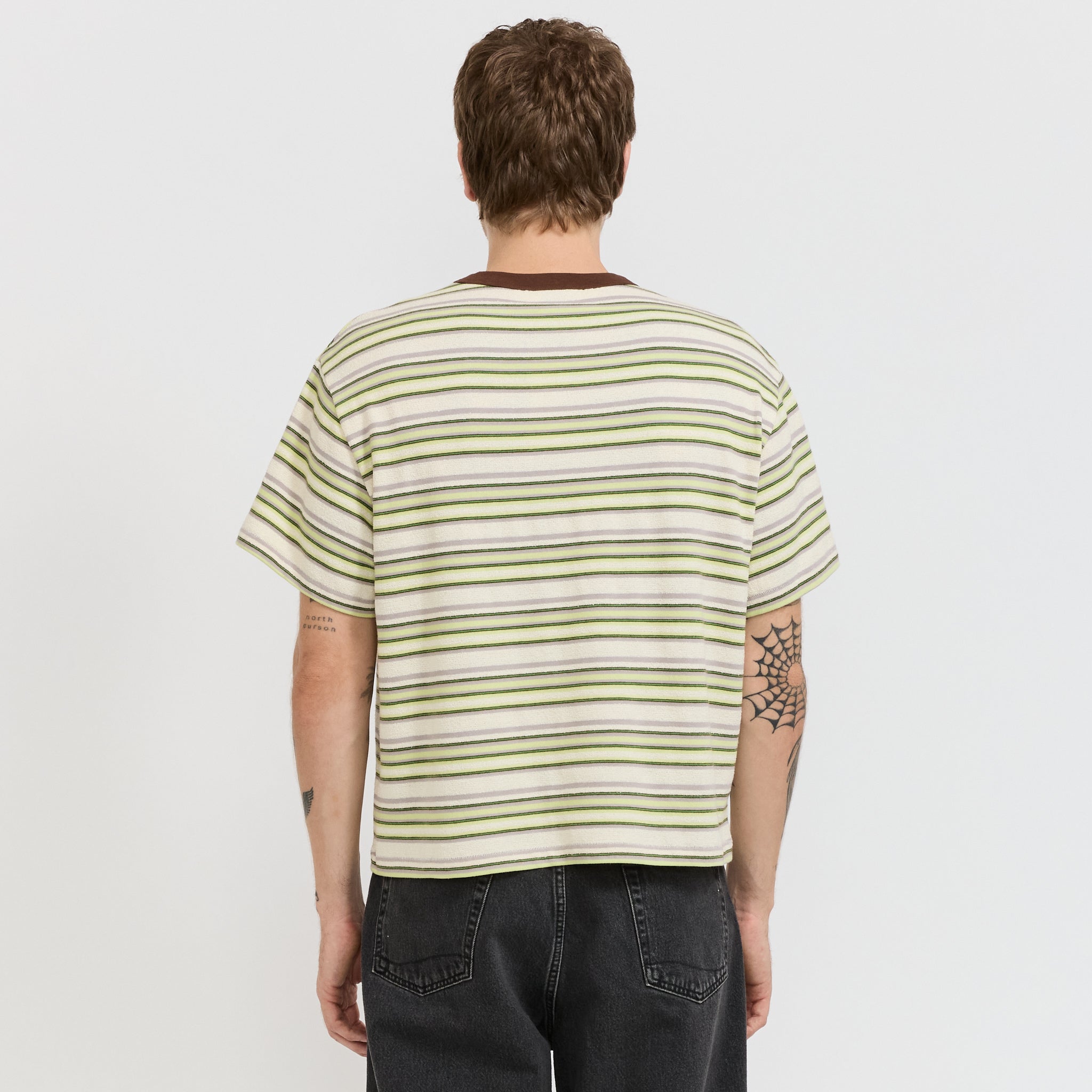 Looped Stripe T-Shirt Green Multi
