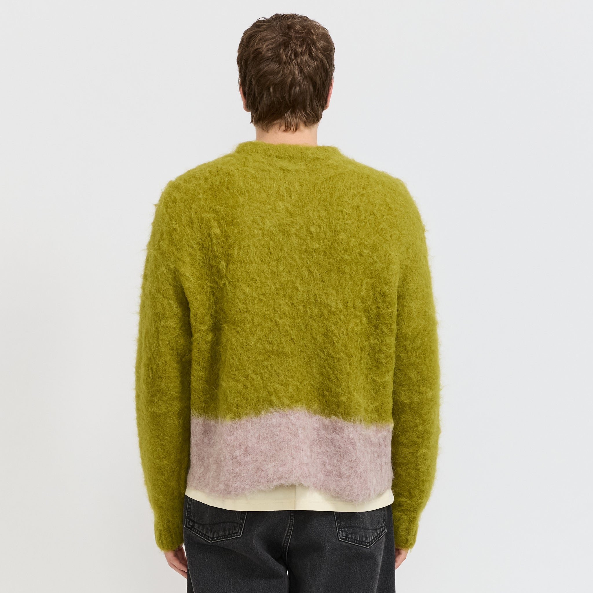 Super Hairy Boxy Knit Sweater Lime