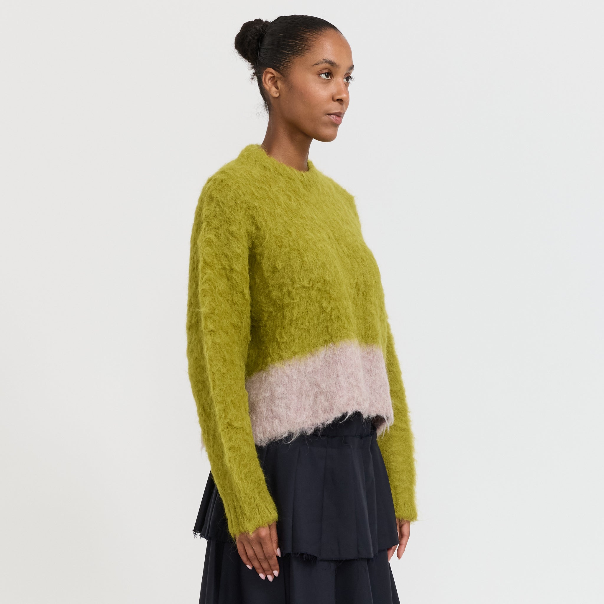 Brain Dead | Super Hairy Boxy Knit Sweater Lime Womens | Maplestore