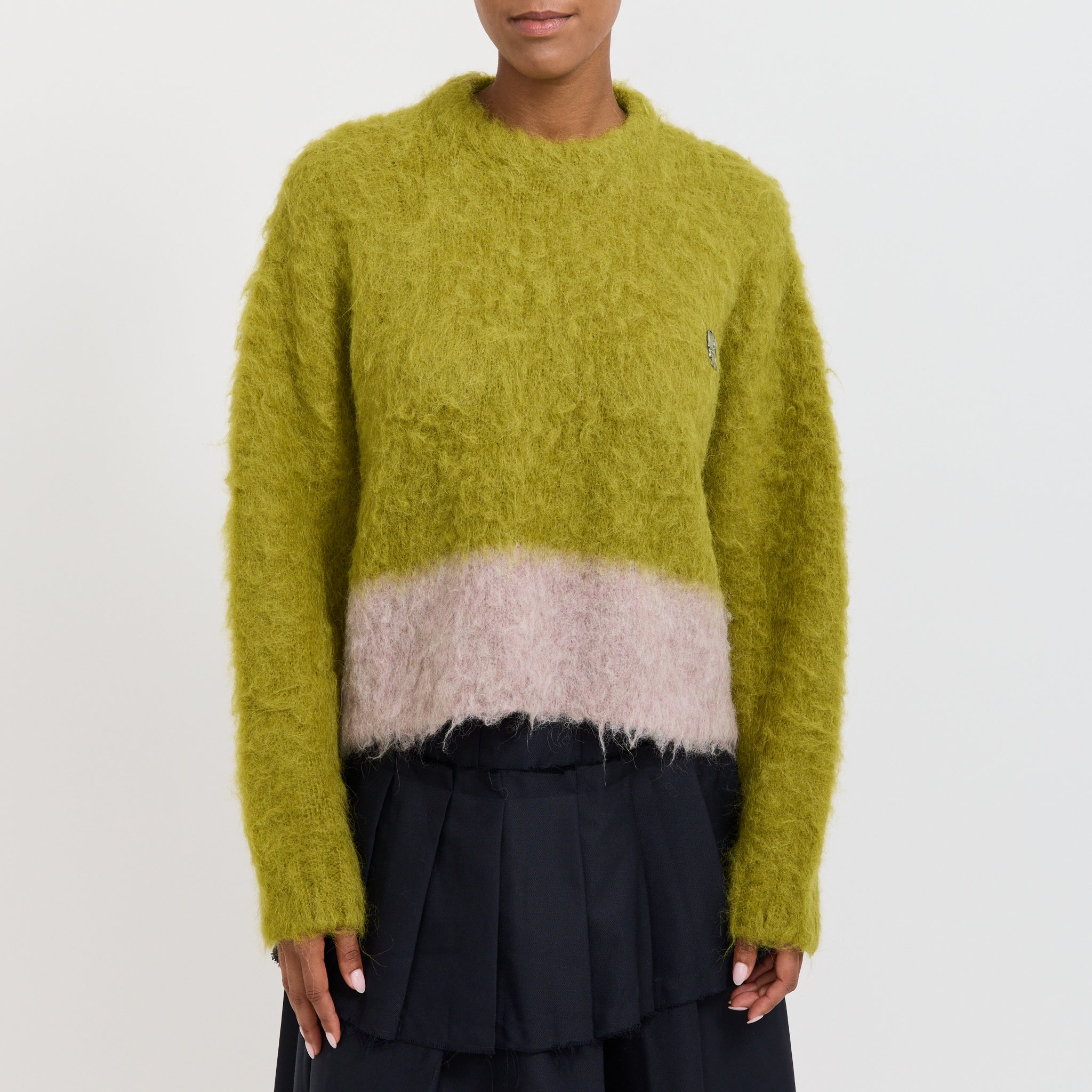 Brain Dead | Super Hairy Boxy Knit Sweater Lime Womens | Maplestore