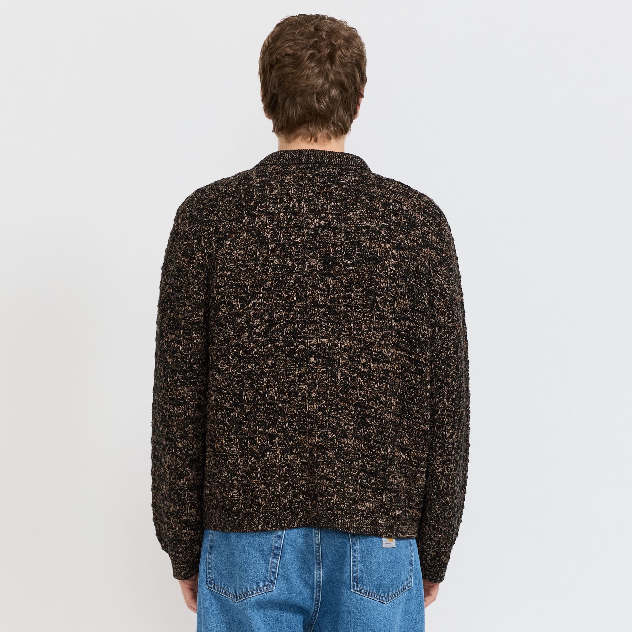 Waffle Pullover Sweater Charcoal
