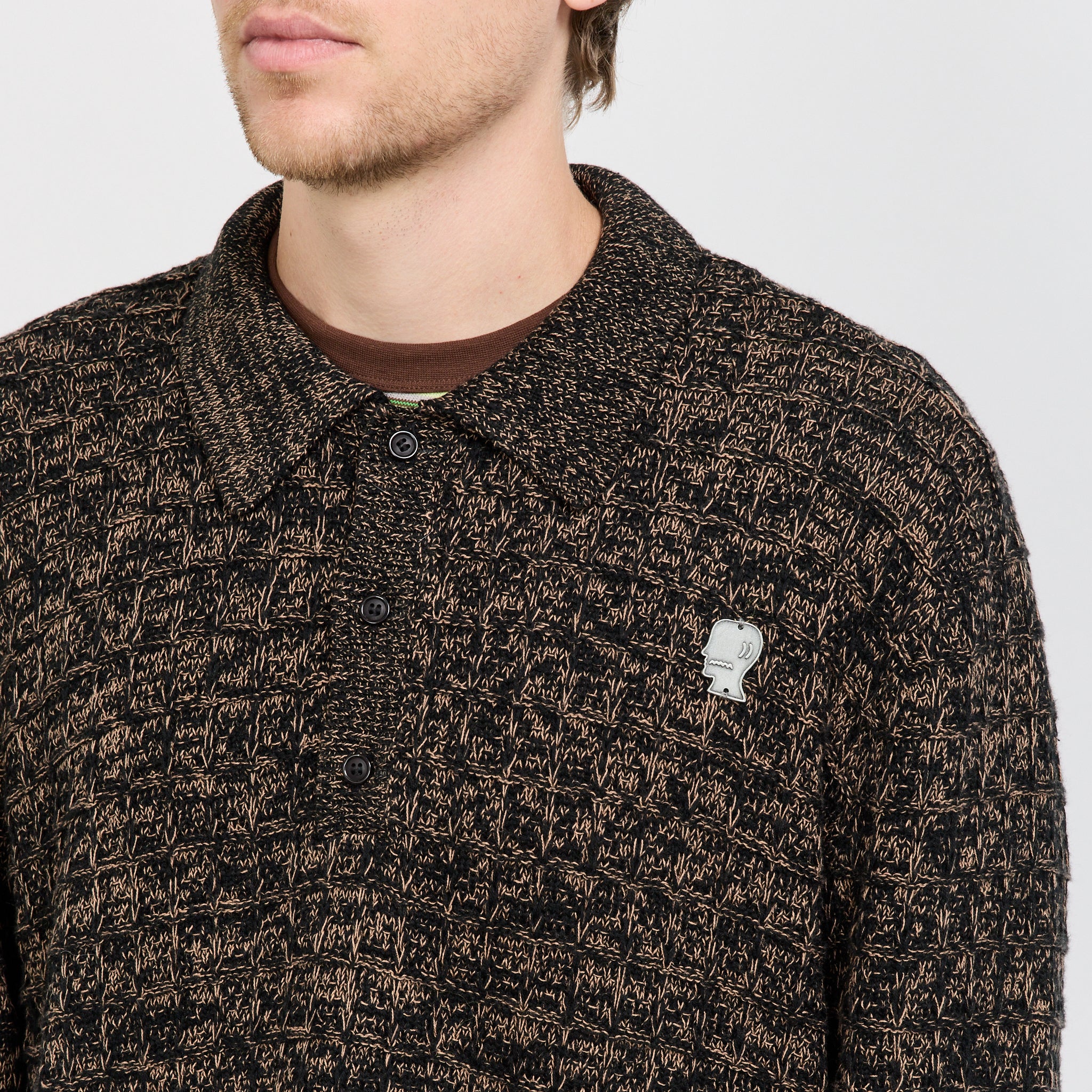 Waffle Pullover Sweater Charcoal